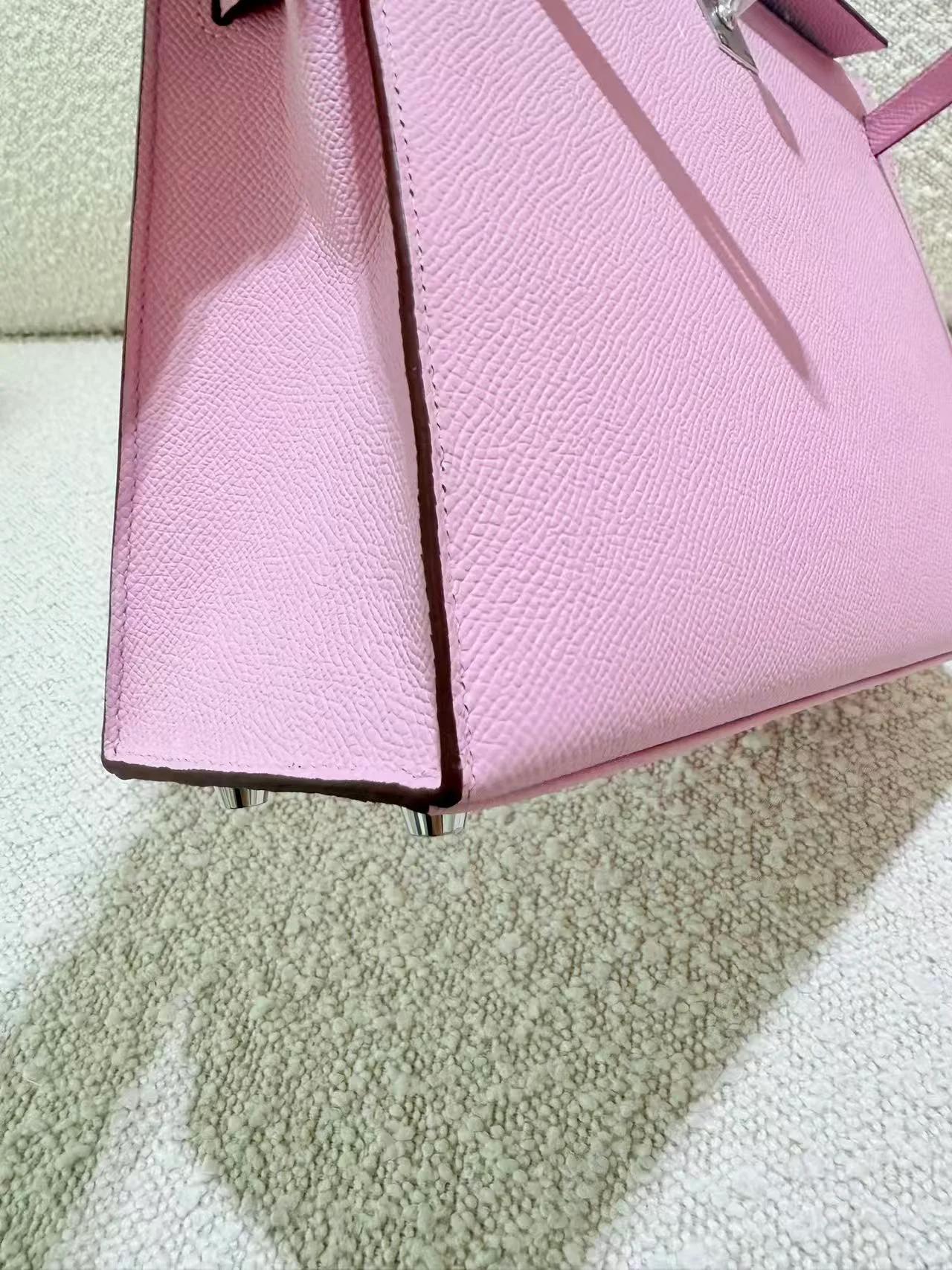 Brand New ( Rank N ) HERMÈS Kelly 25 Sellier Mauve Sylvestre (X9) Epsom Palladium hardware K (2025) - 9