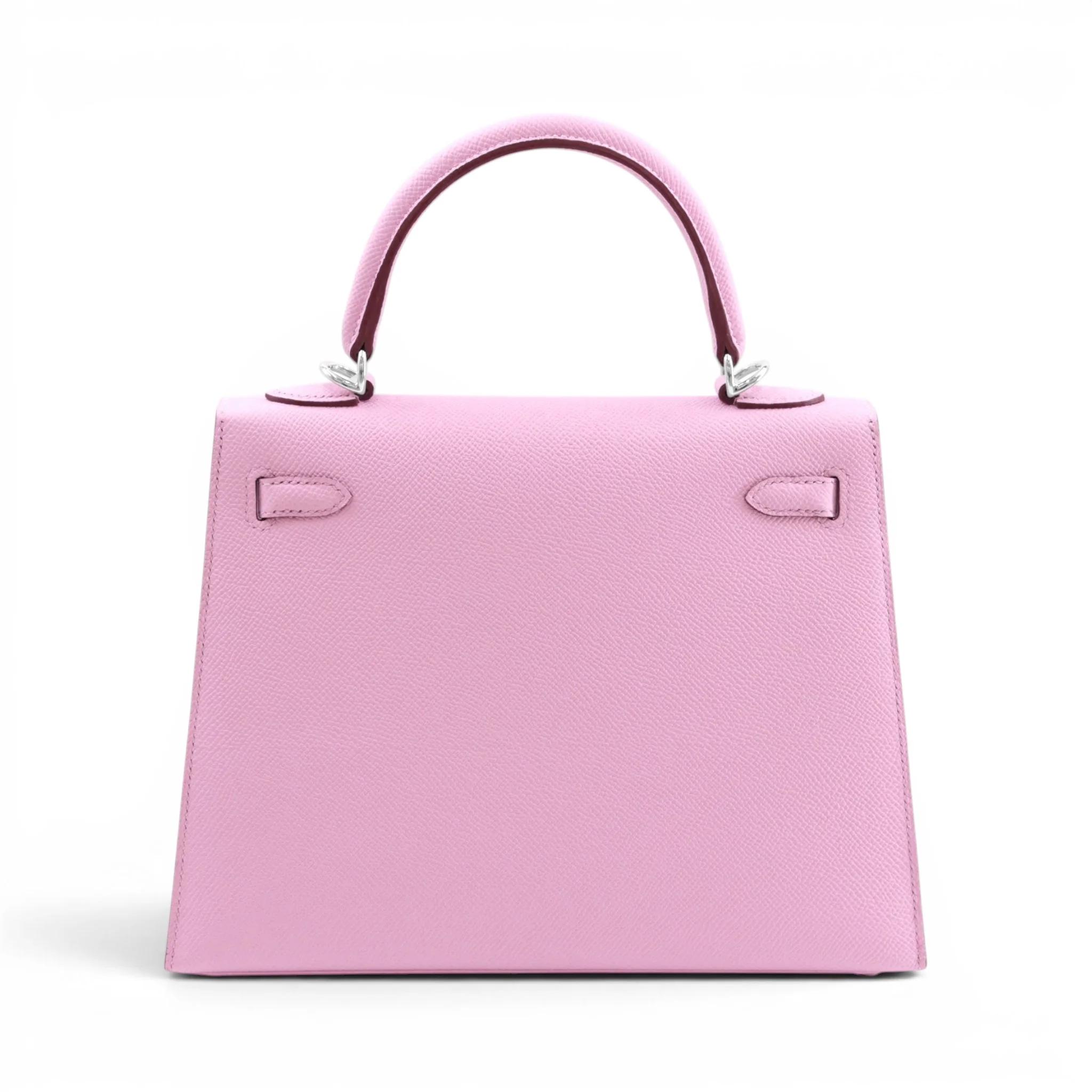 Brand New ( Rank N ) HERMÈS Kelly 25 Sellier Mauve Sylvestre (X9) Epsom Palladium hardware K (2025) - 2