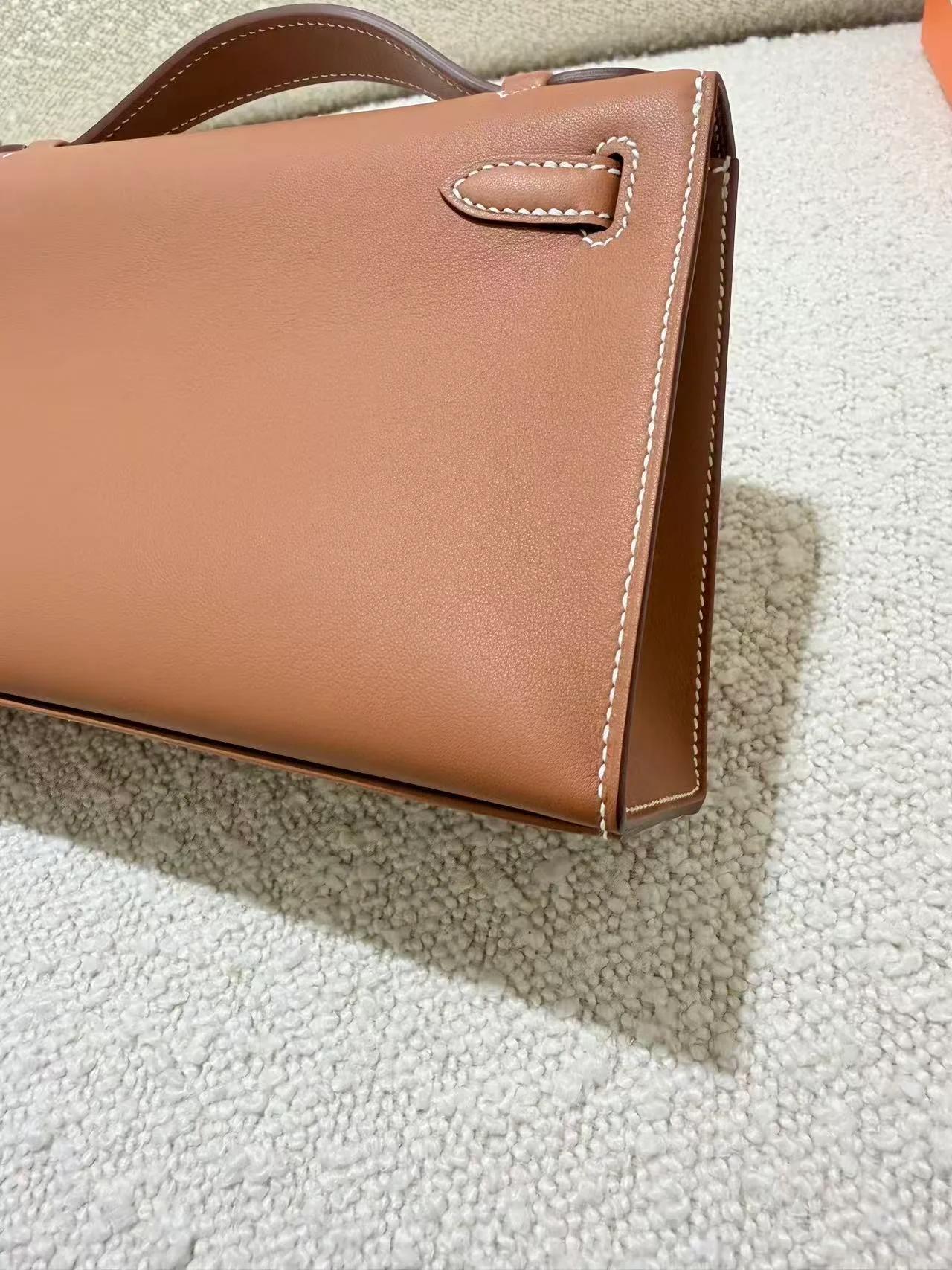 Brand New ( Rank N ) HERMÈS Kelly Pochette Gold (37) Swift Gold hardware G (2026) - 13