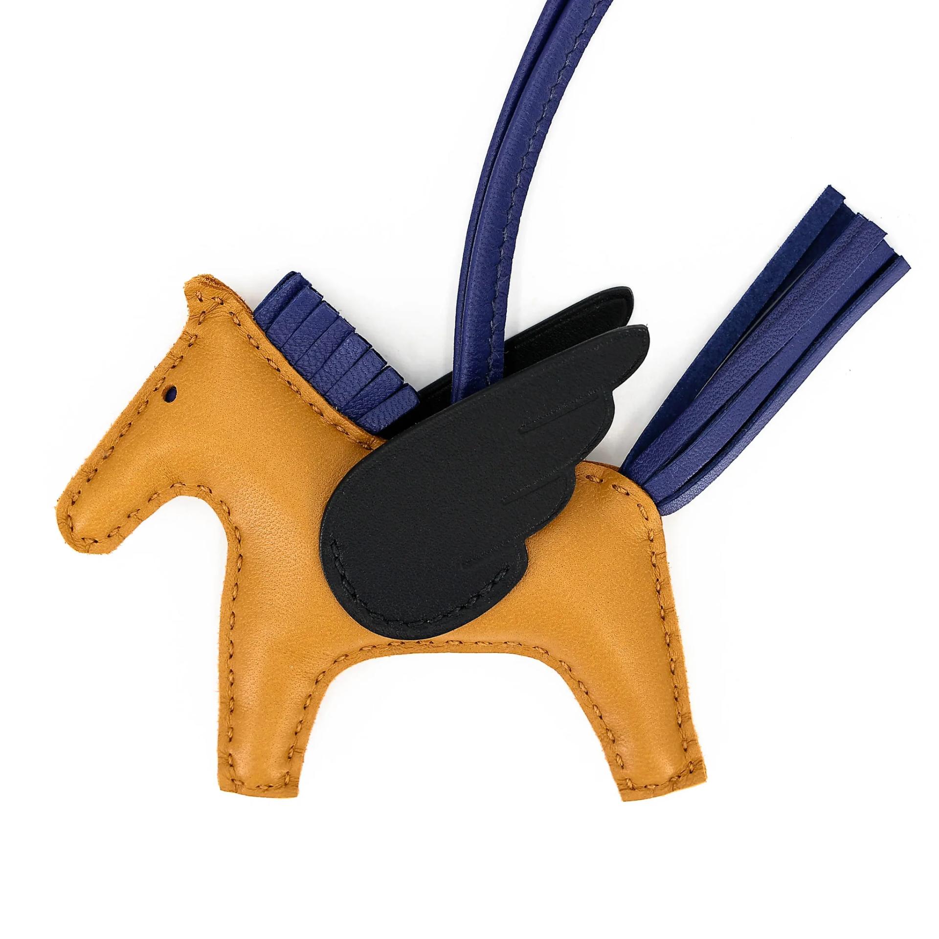 Unused ( Rank NS ) HERMÈS Rodeo Pegase PM Sesame (2S) Bleu Saphir (73) Noir (89) Agneau Milo Z (2021) - 4