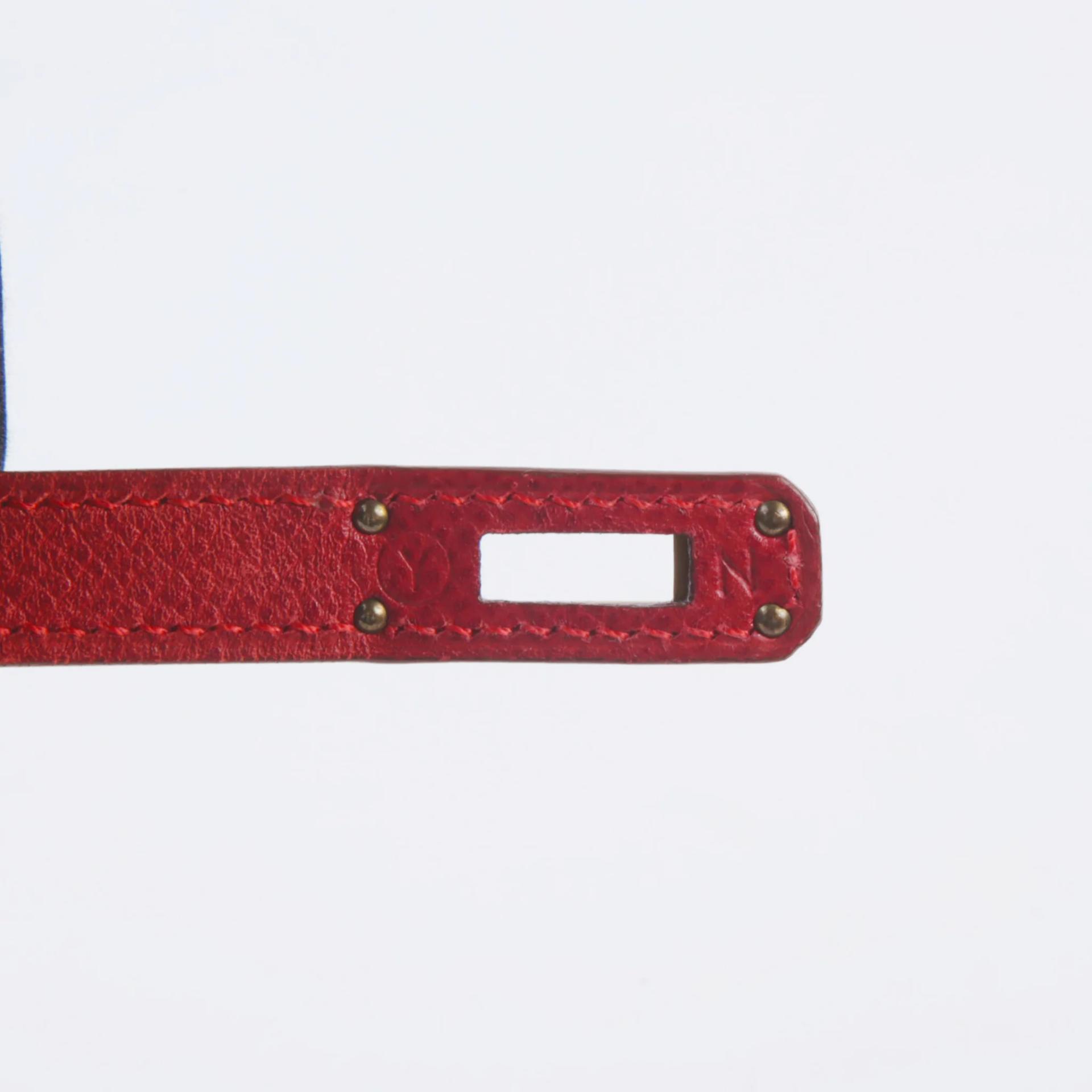 中古AB HERMÈS 爱马仕 Mini Kelly 20 53 Vif红 Rouge Vif 金扣 〇Y刻 1995年 - 12