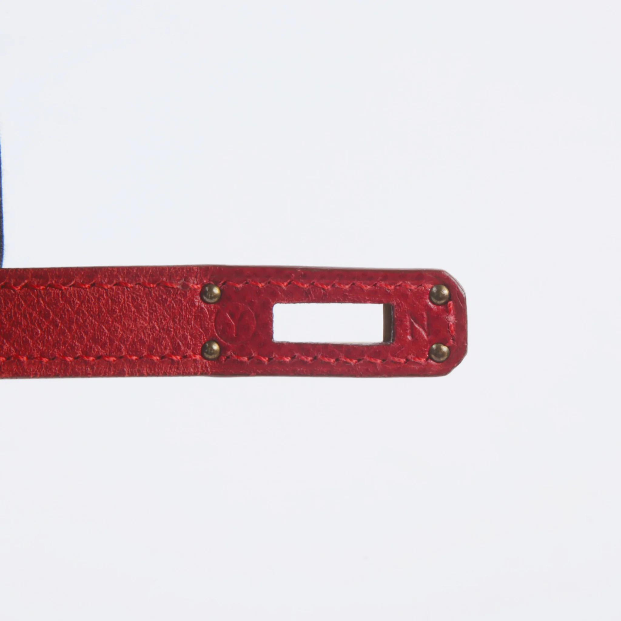 Good ( Rank AB) HERMÈS Vintage Mini Kelly 20 Rouge Vif (53) Gold hardware Circle Y (1995) - 12