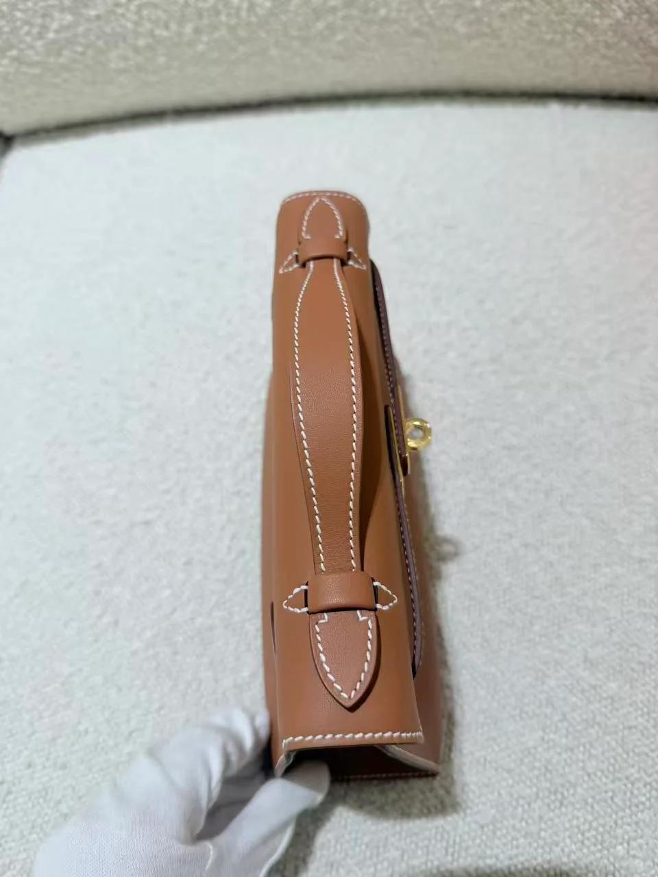 Brand New ( Rank N ) HERMÈS Kelly Pochette Gold (37) Swift Gold hardware G (2026) - 9