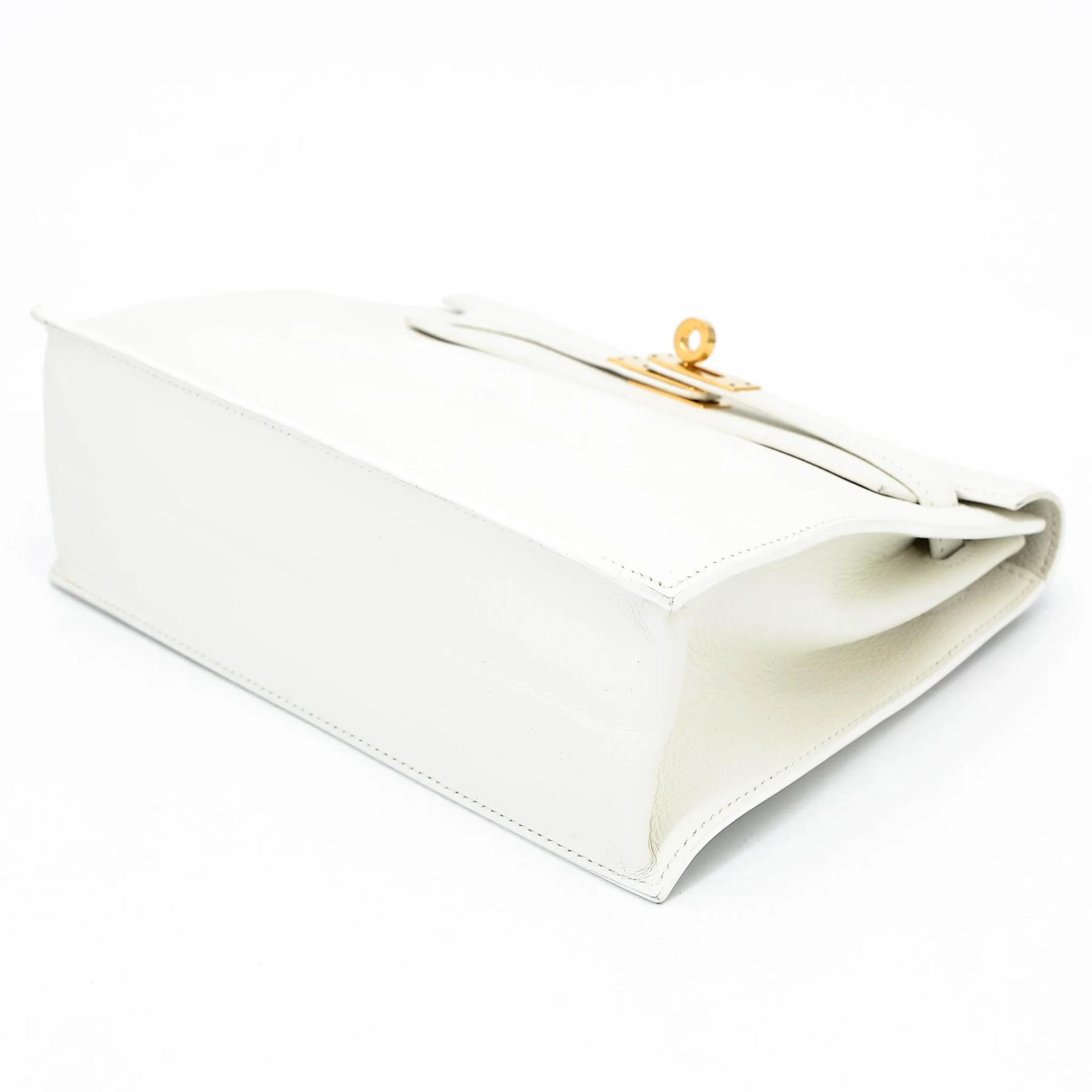 Very Good ( Rank A) HERMÈS Kelly Danse White (01) Evercolor Gold hardware U (2022) - 3