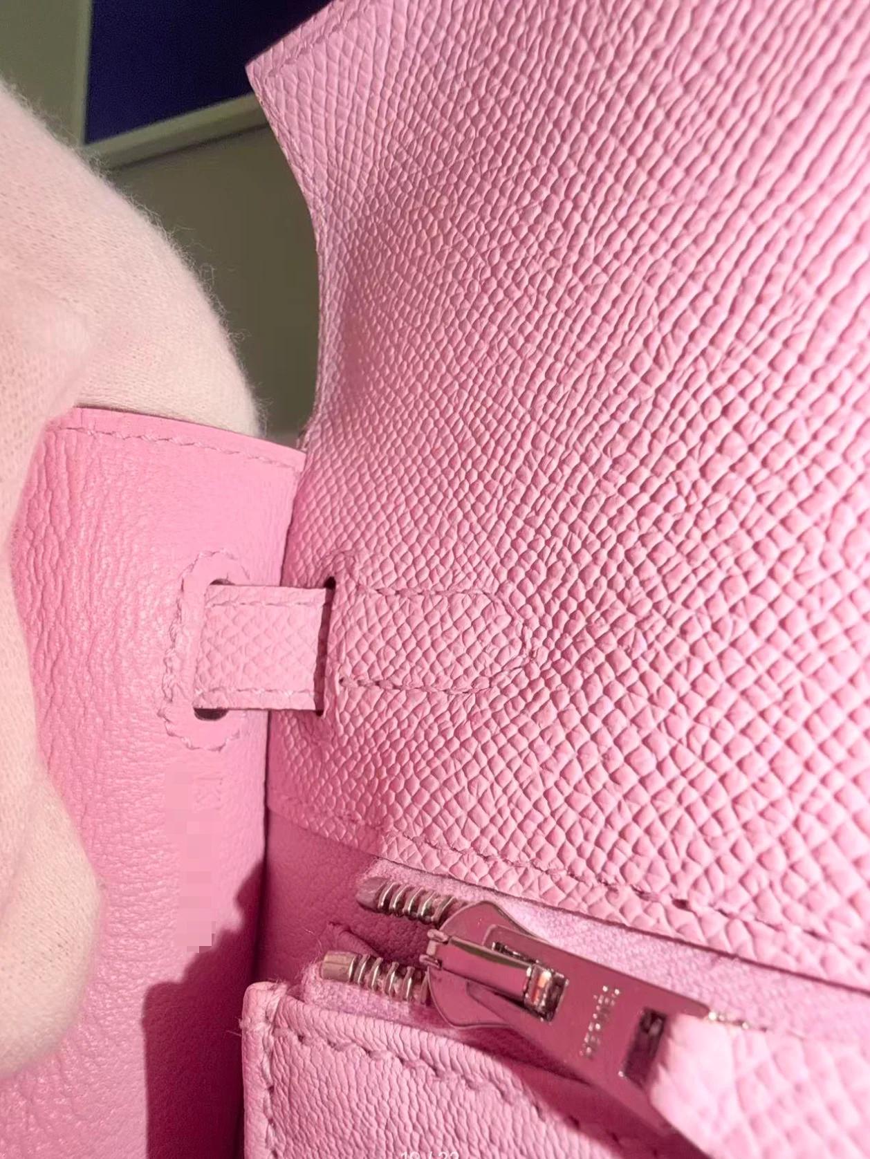 Brand New ( Rank N ) HERMÈS Kelly 25 Sellier Mauve Sylvestre (X9) Epsom Palladium hardware K (2025) - 19