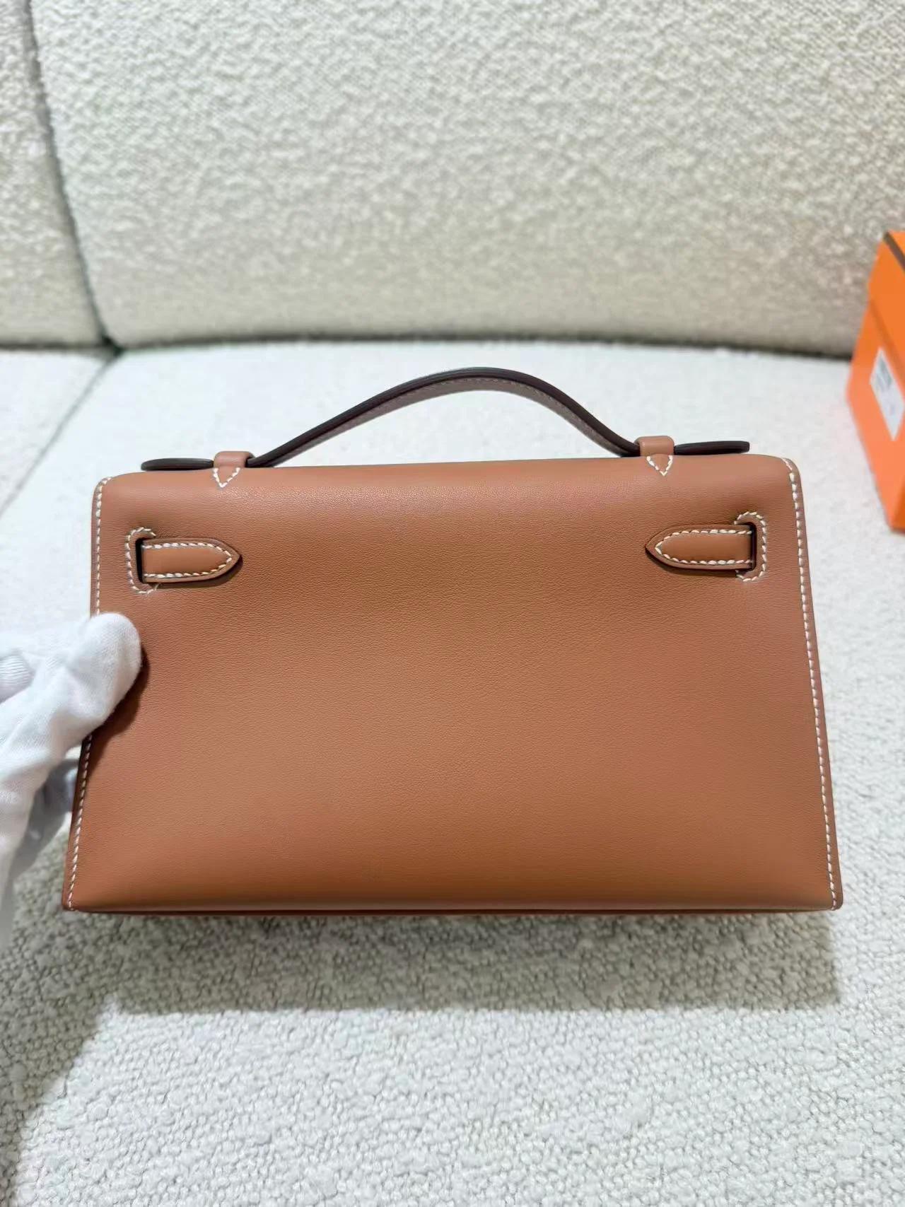 Brand New ( Rank N ) HERMÈS Kelly Pochette Gold (37) Swift Gold hardware G (2026) - 7