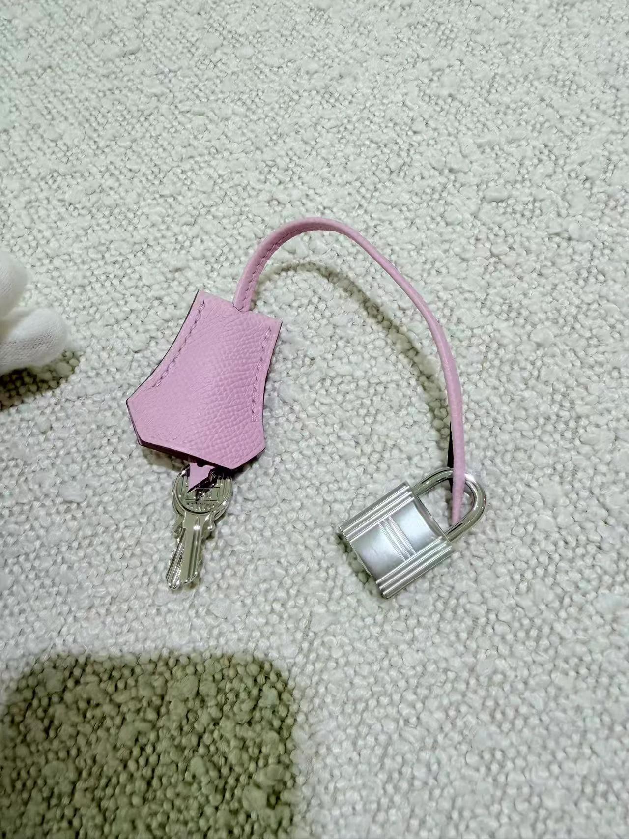 Brand New ( Rank N ) HERMÈS Kelly 25 Sellier Mauve Sylvestre (X9) Epsom Palladium hardware K (2025) - 22