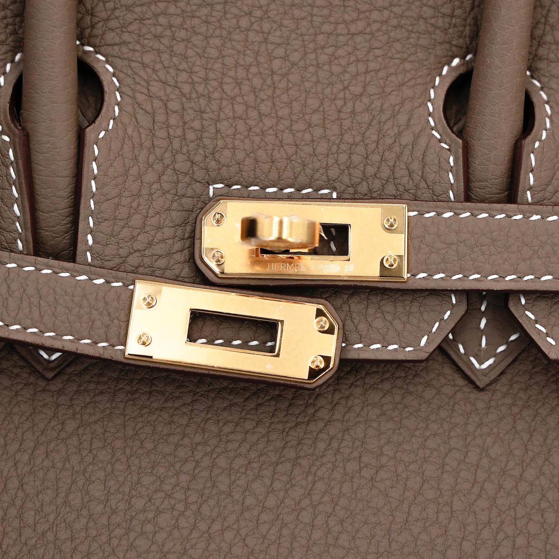 Brand New ( Rank N ) HERMÈS Birkin 25 Etoupe (18) Togo Gold hardware G (2026) - 8