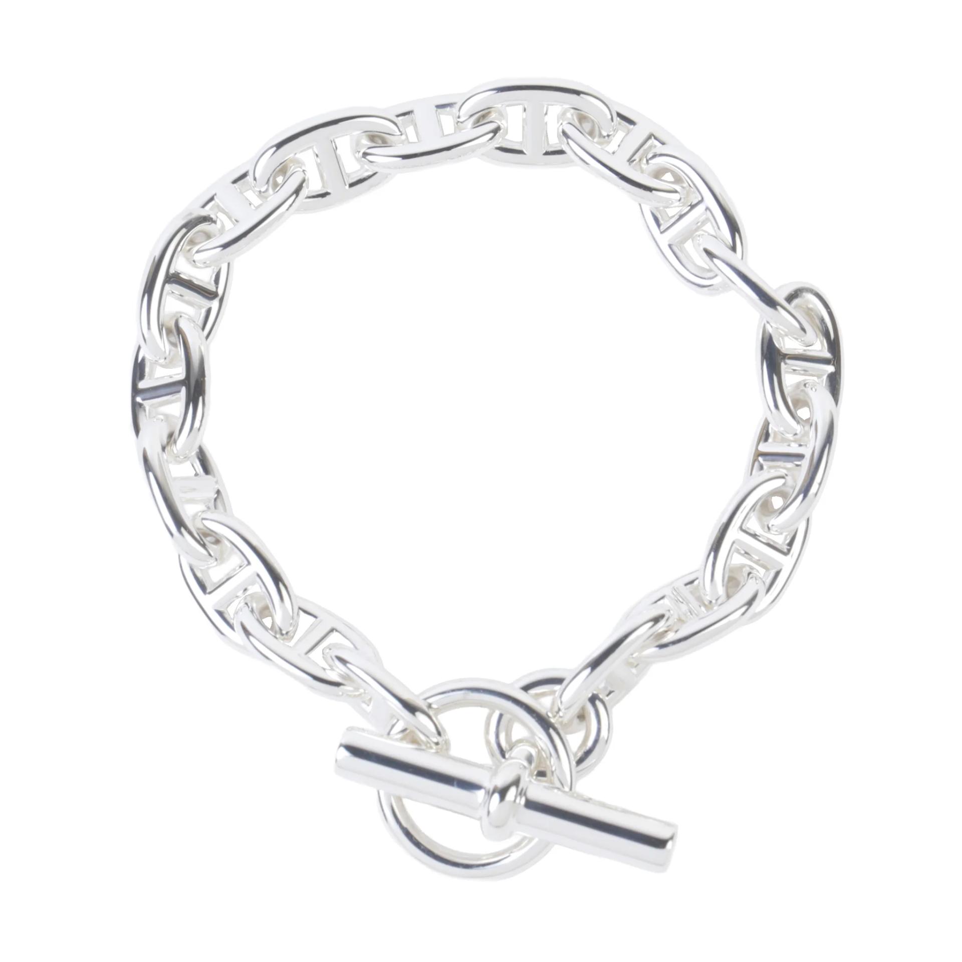 Unused ( Rank NS ) HERMÈS Chaine d'Ancre Bracelet MM Silver 925 - 1