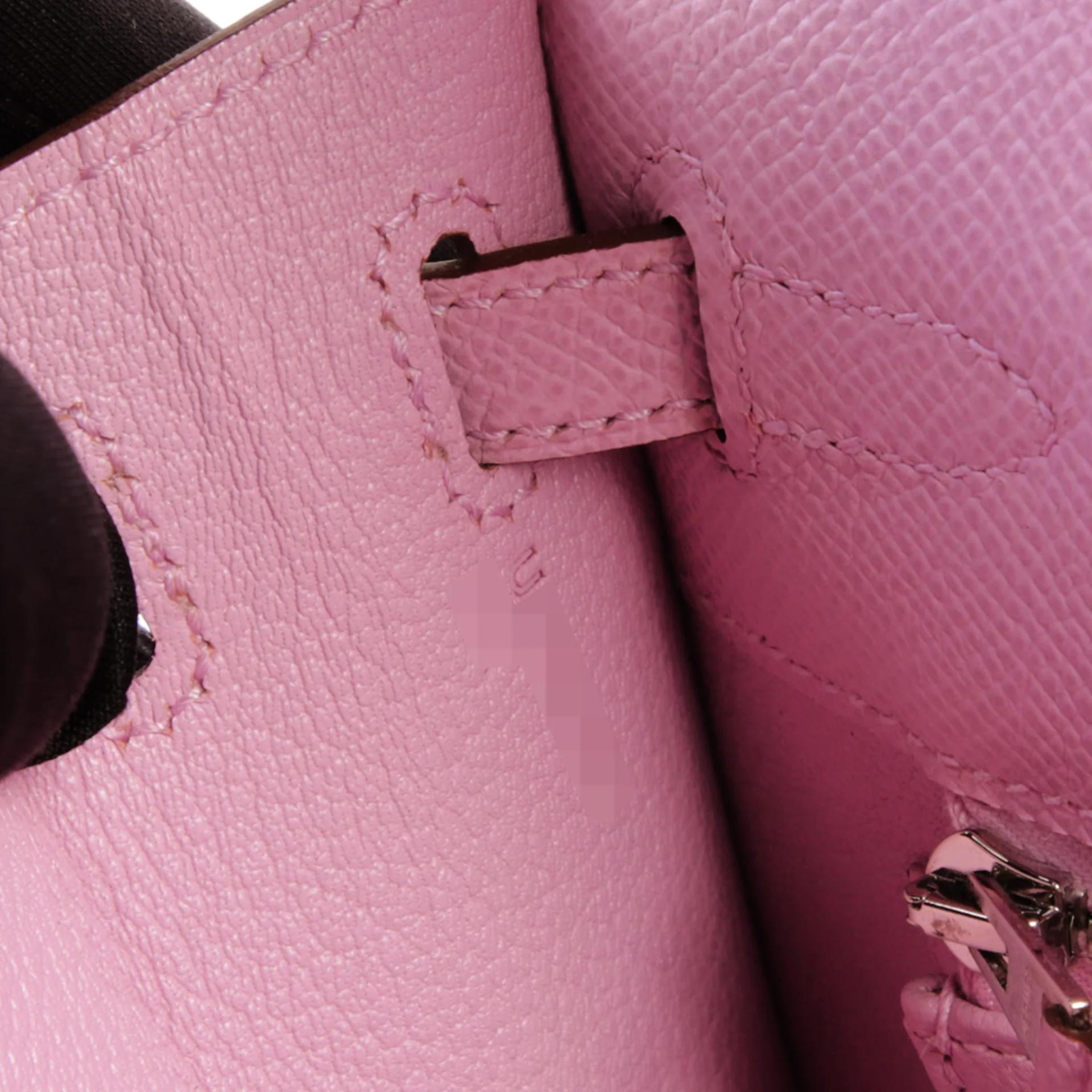 Unused ( Rank NS ) HERMÈS Kelly 25 Sellier Mauve Sylvestre (X9) Epsom Palladium hardware U (2022) - 13