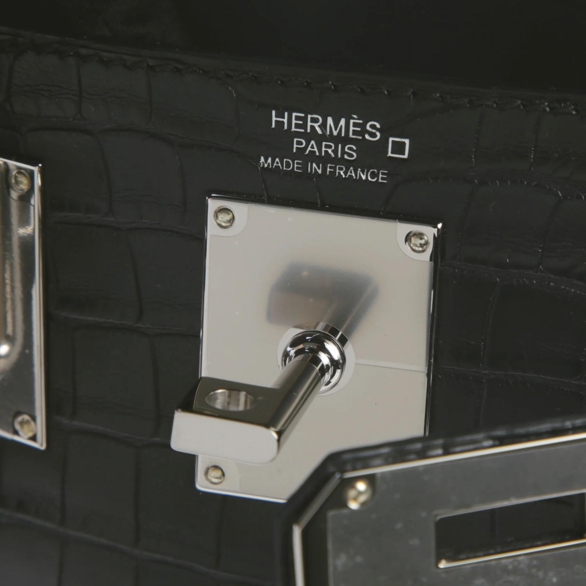 Unused ( Rank NS ) HERMÈS Hac a Dos PM Noir (89) Matte Alligator Palladium hardware K (2025) - 9