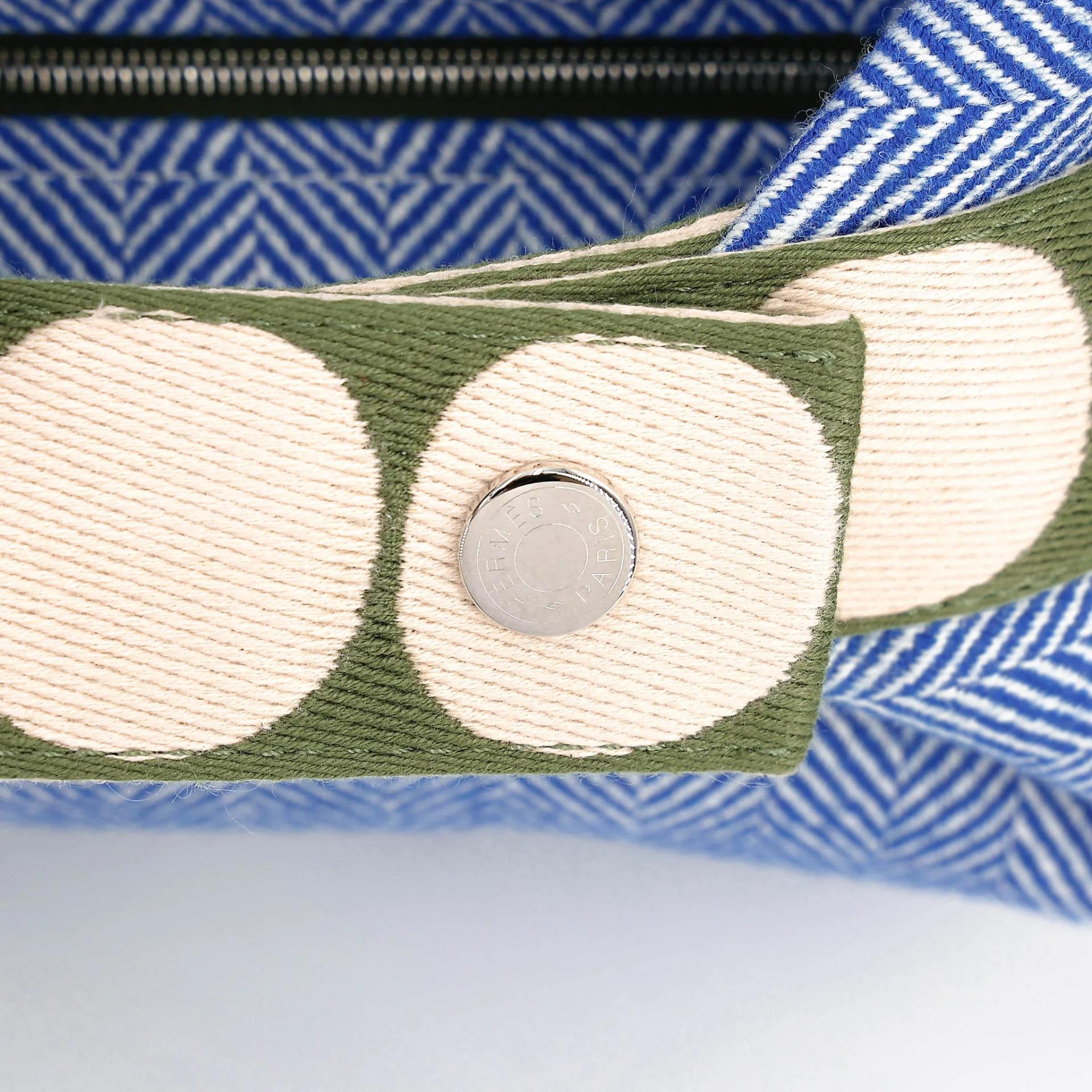 Brand New ( Rank N ) HERMÈS Bride-a-Brac Case GM Blue Canvas - 9
