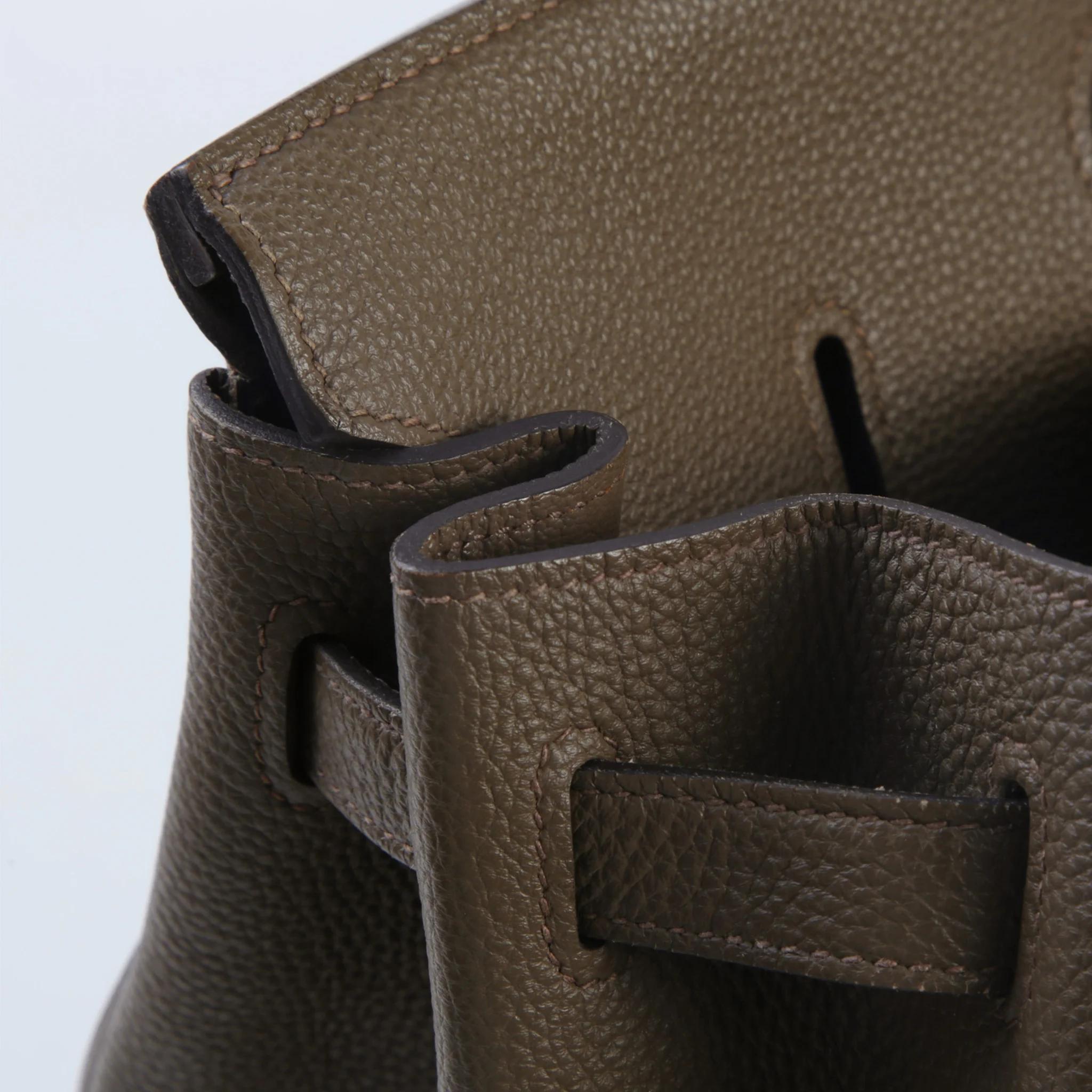 A美品 HERMÈS 愛馬仕 Birkin 40 16 鼴鼠灰 Taupe Togo小牛皮 銀扣 □R刻 2014年 - 13