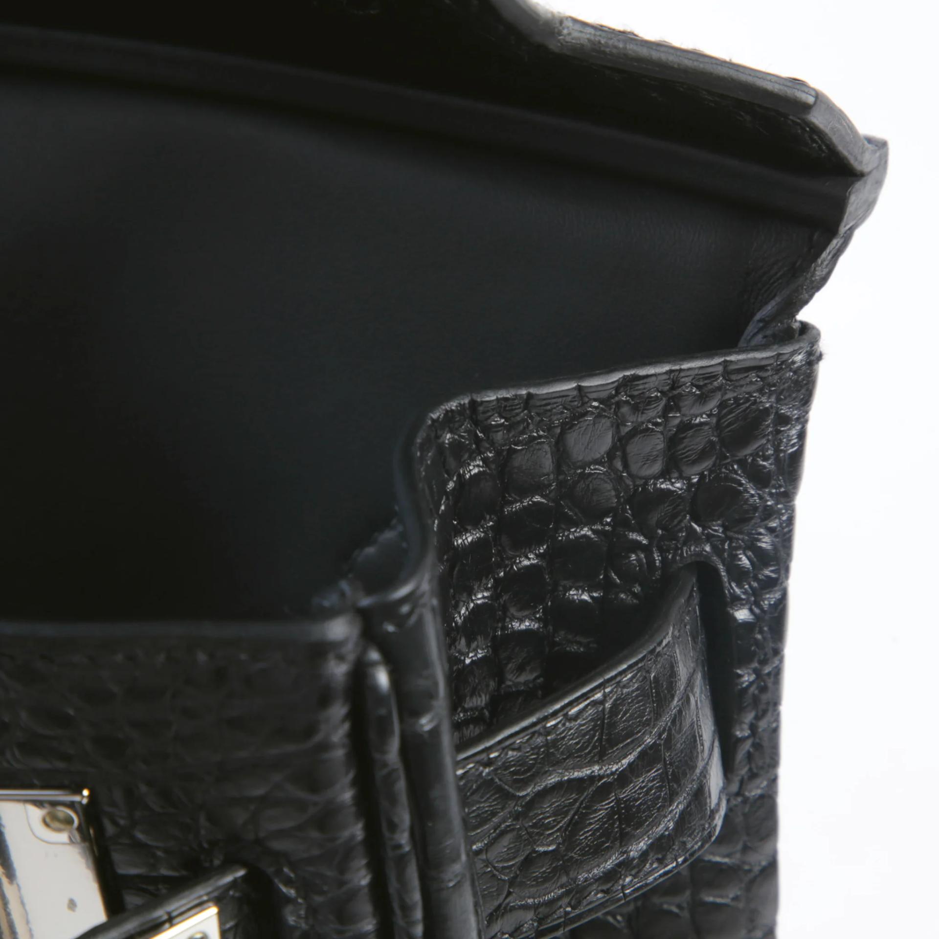 Unused ( Rank NS ) HERMÈS Hac a Dos PM Noir (89) Matte Alligator Palladium hardware K (2025) - 11