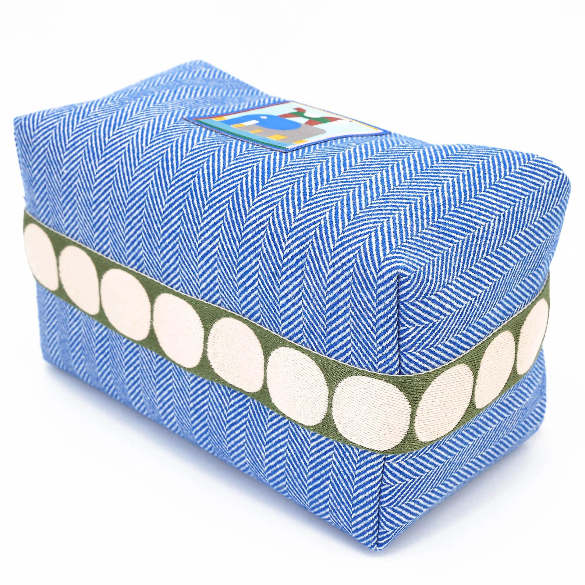 Brand New ( Rank N ) HERMÈS Bride-a-Brac Case GM Blue Canvas - 4