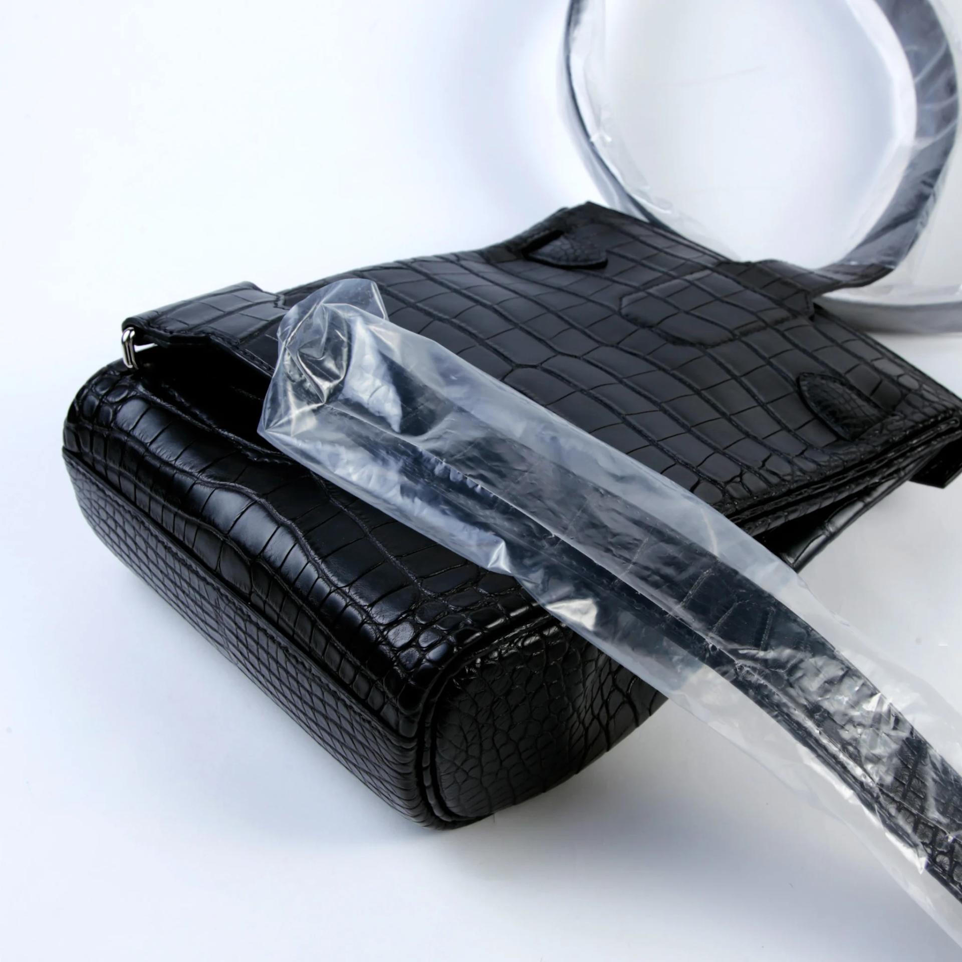 Unused ( Rank NS ) HERMÈS Hac a Dos PM Noir (89) Matte Alligator Palladium hardware K (2025) - 7