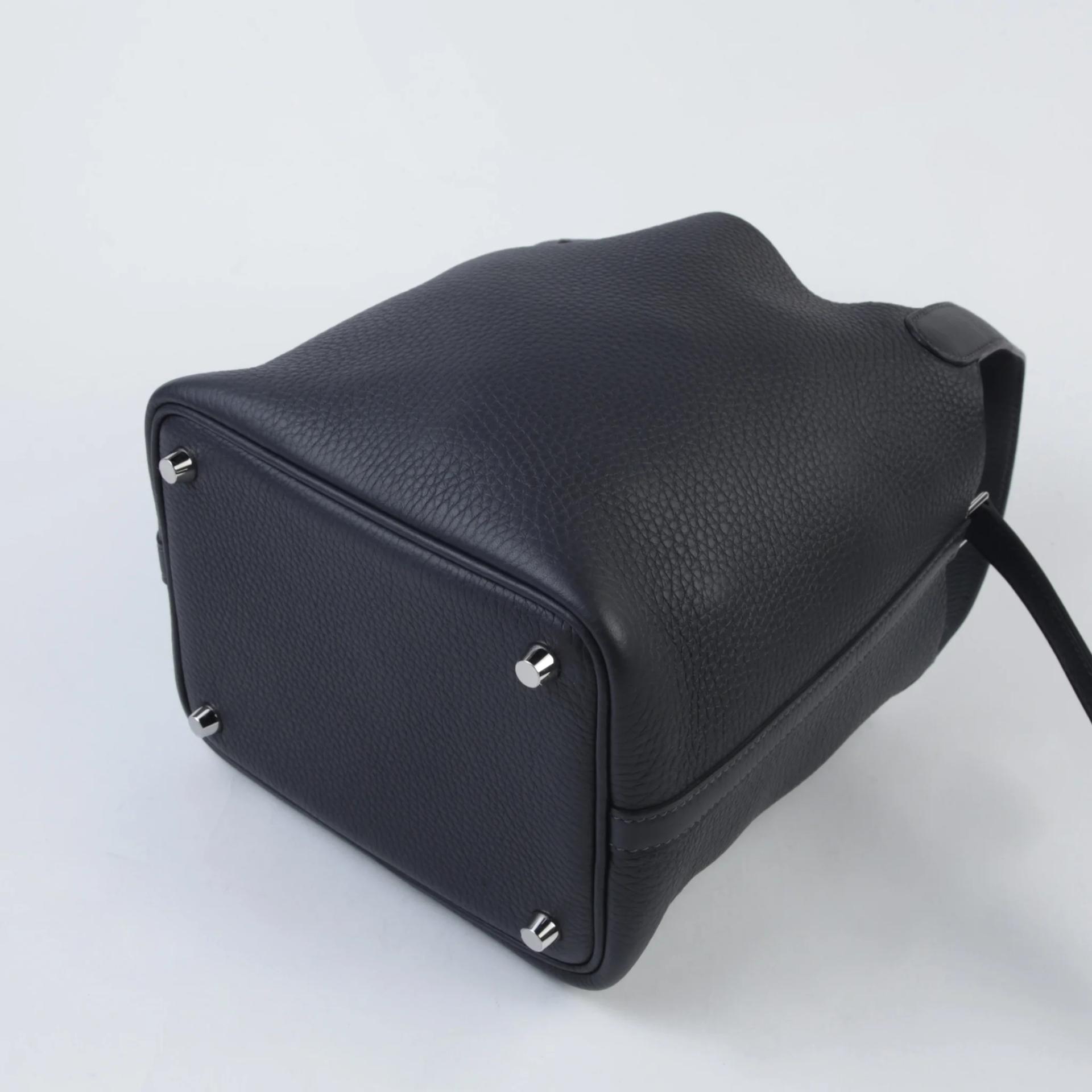 Brand New ( Rank N ) HERMÈS Picotin Lock PM Caban (3Y) Clemence Palladium hardware K (2025) - 7