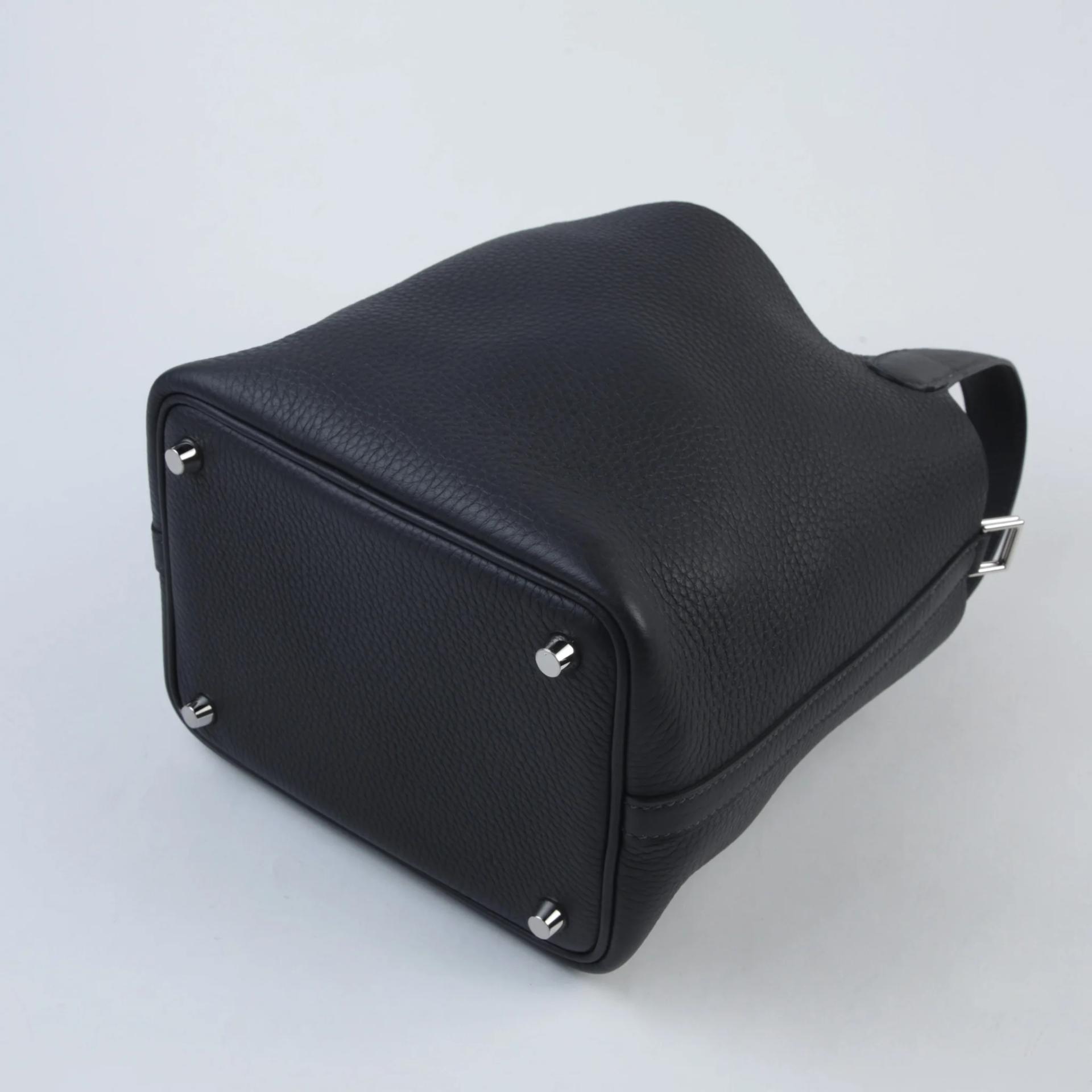 Brand New ( Rank N ) HERMÈS Picotin Lock PM Caban (3Y) Clemence Palladium hardware K (2025) - 9