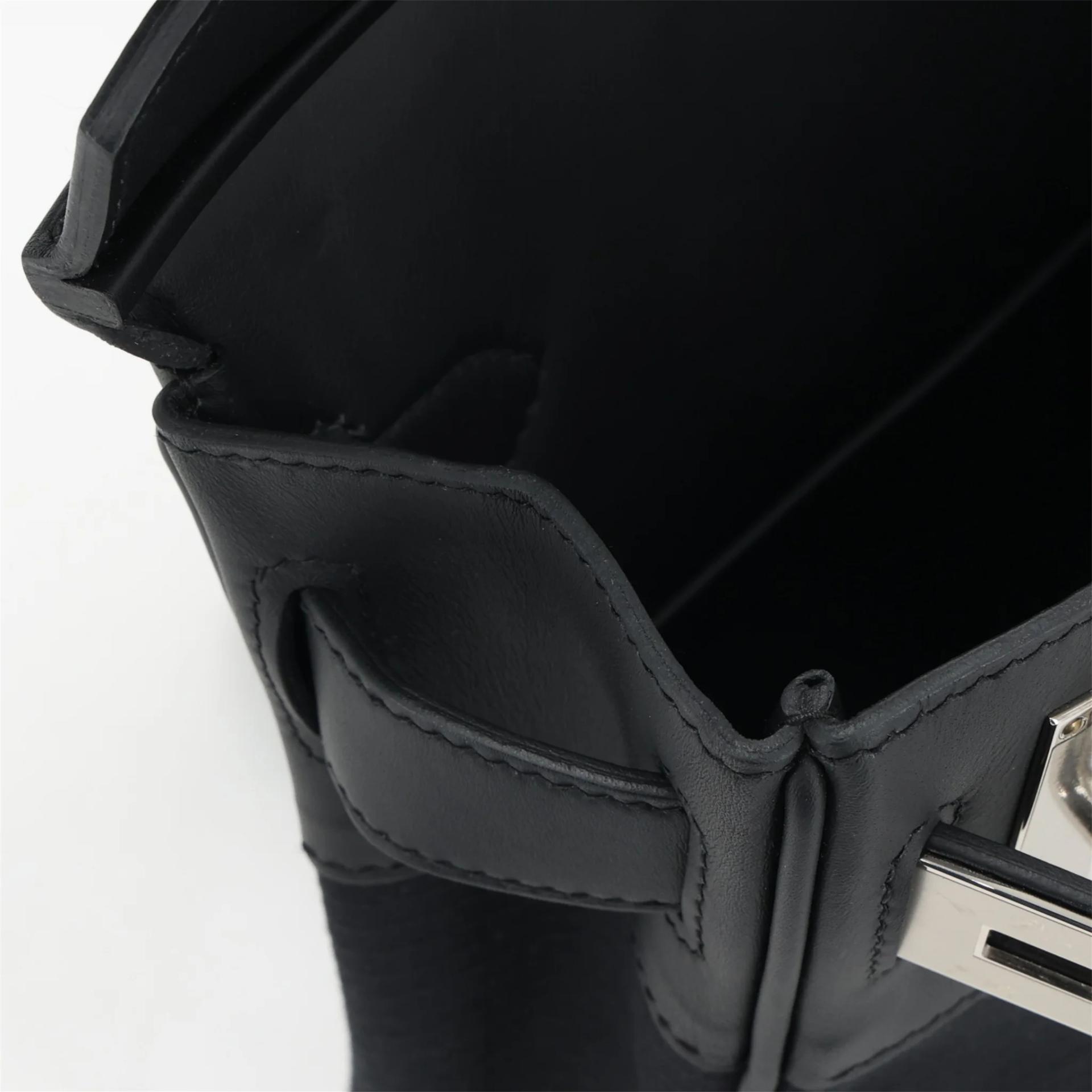Unused ( Rank NS ) HERMÈS Hac a Dos PM Noir (89) Swift Toile Berline canvas Palladium hardware W (2024) - 14