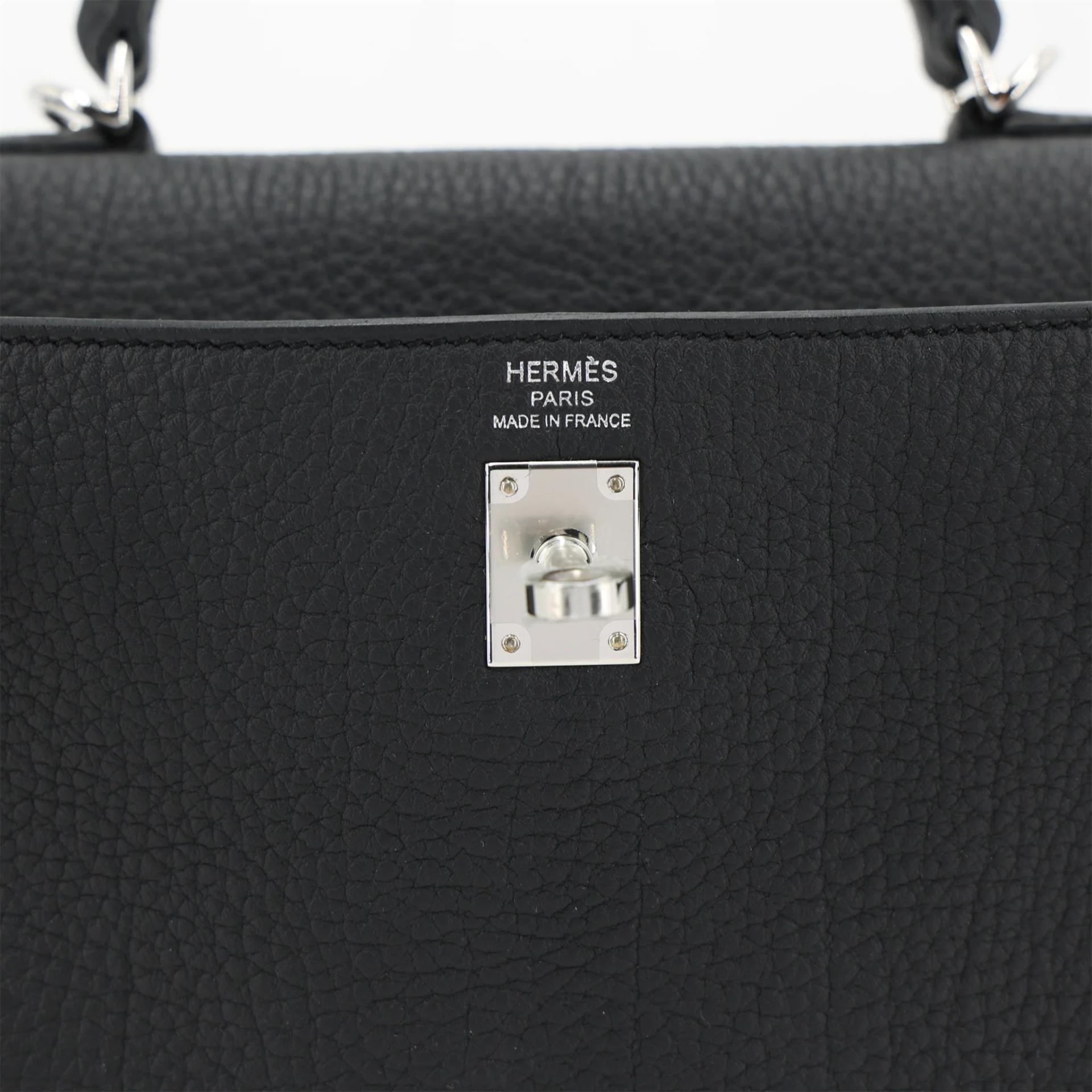 Brand New ( Rank N ) HERMÈS Kelly 25 Noir (89) Togo Palladium hardware G (2026) - 10