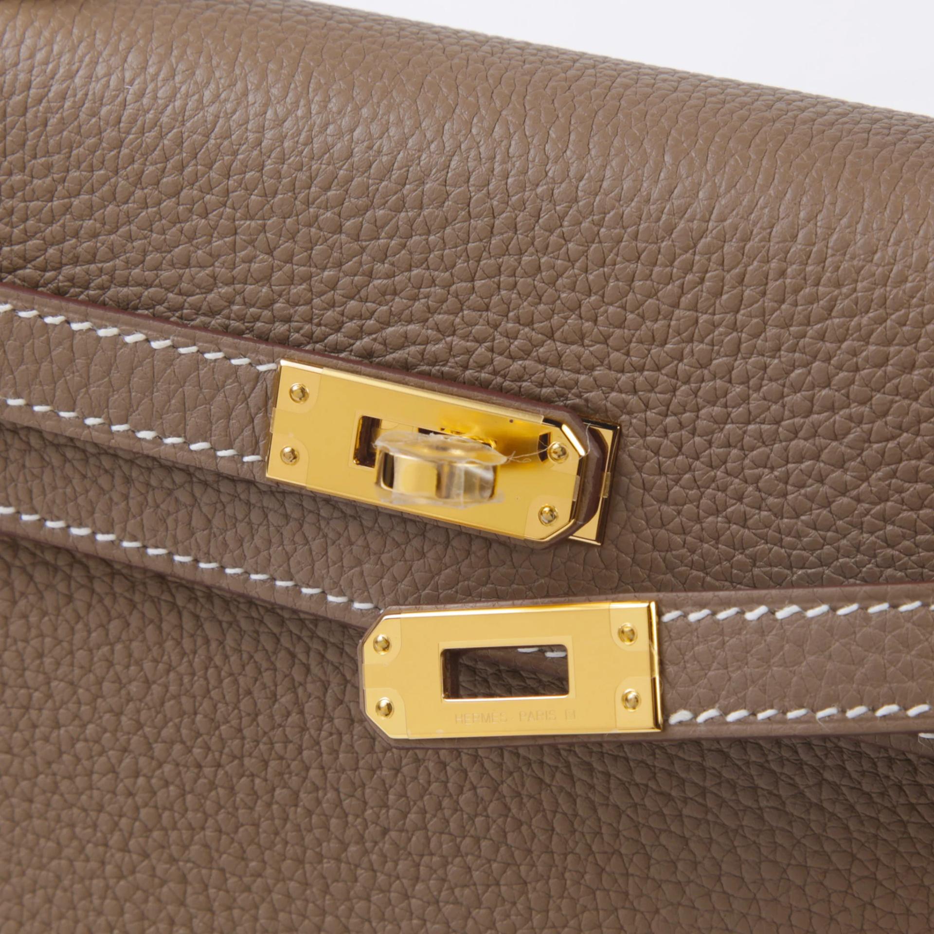 Brand New ( Rank N ) HERMÈS Kelly 25 Etoupe (18) Togo Gold hardware G (2026) - 8