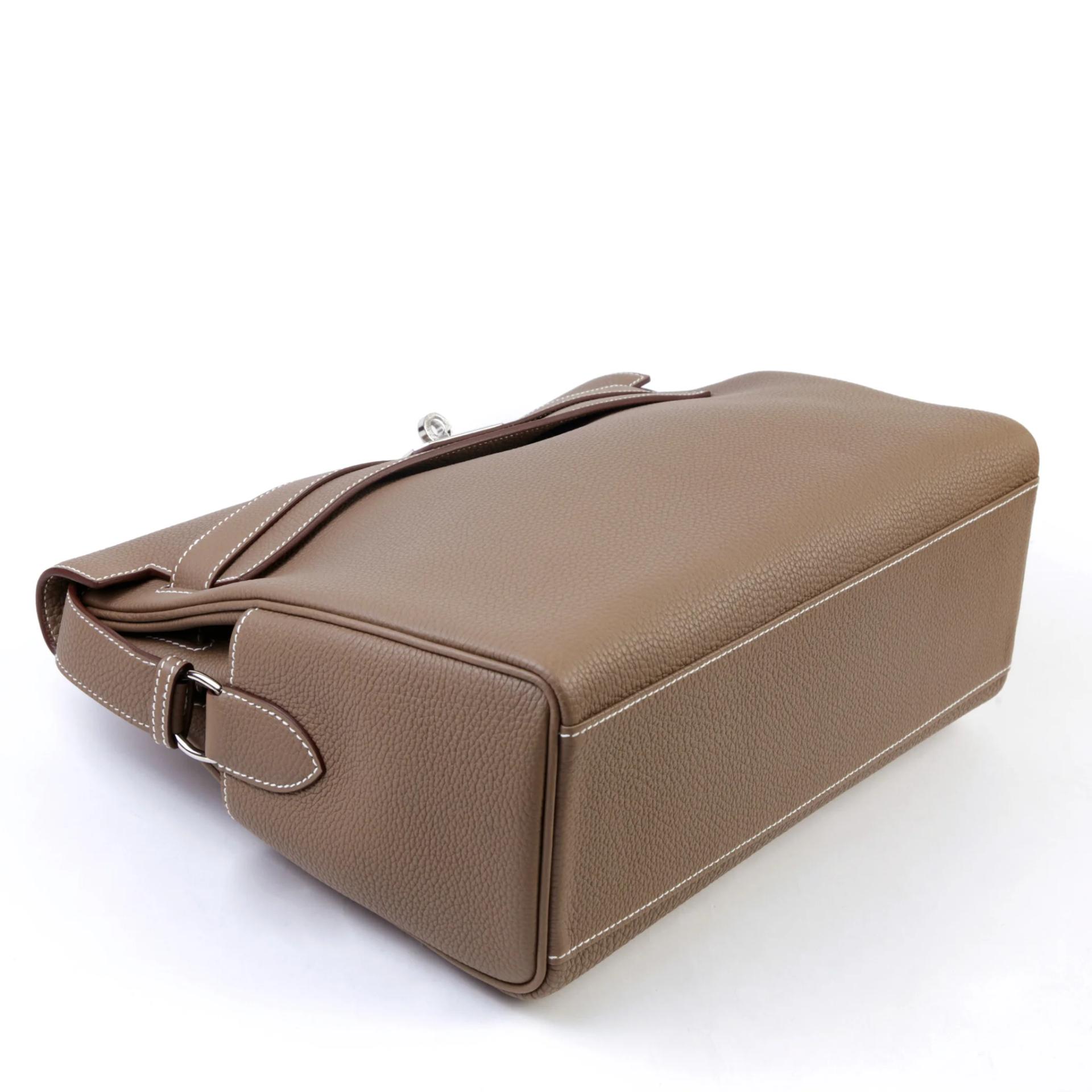 Excellent ( Rank SA ) HERMÈS Kelly Messenger GM Etoupe (18) Togo Palladium hardware W (2024) - 4