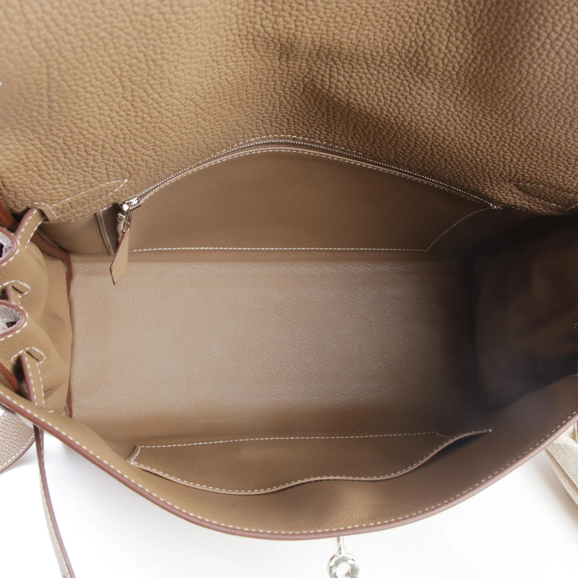 Excellent ( Rank SA ) HERMÈS Kelly Messenger GM Etoupe (18) Togo Palladium hardware W (2024) - 10
