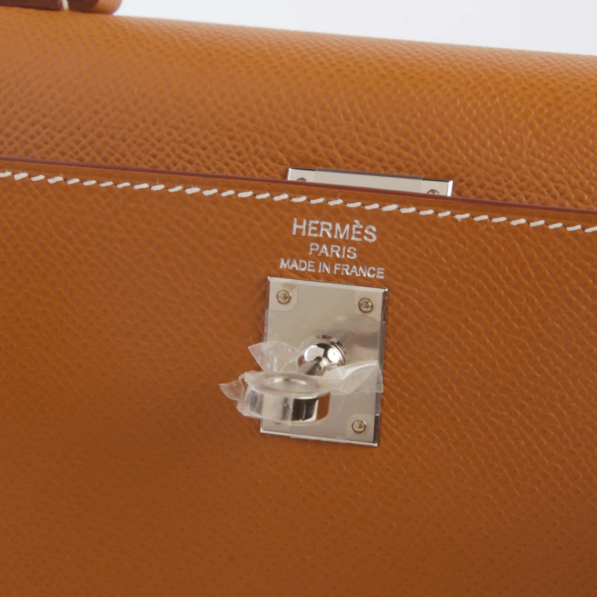 Brand New ( Rank N ) HERMÈS Kelly 25 Sellier Gold (37) Epsom Palladium hardware G (2026) - 9