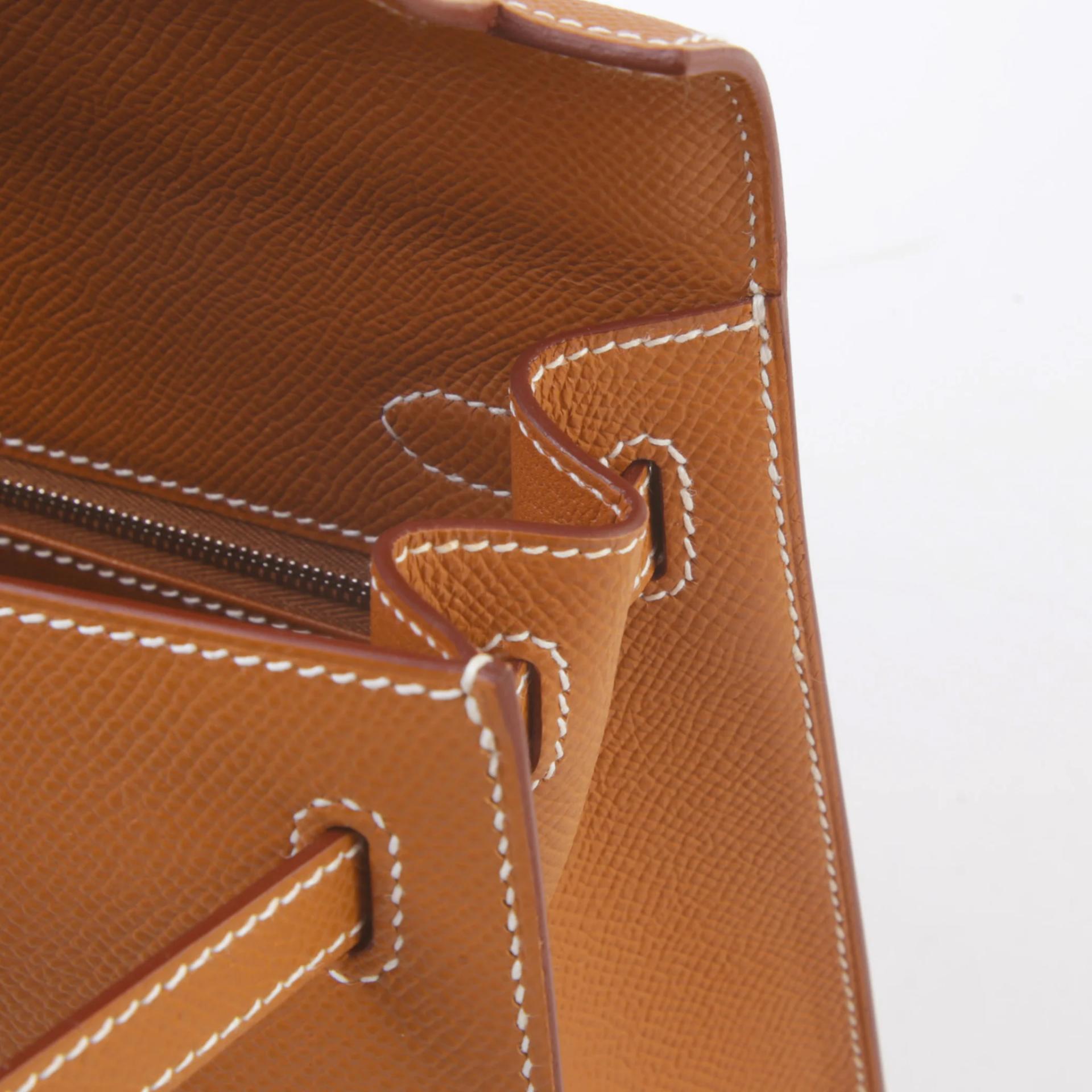 Brand New ( Rank N ) HERMÈS Kelly 25 Sellier Gold (37) Epsom Palladium hardware G (2026) - 11