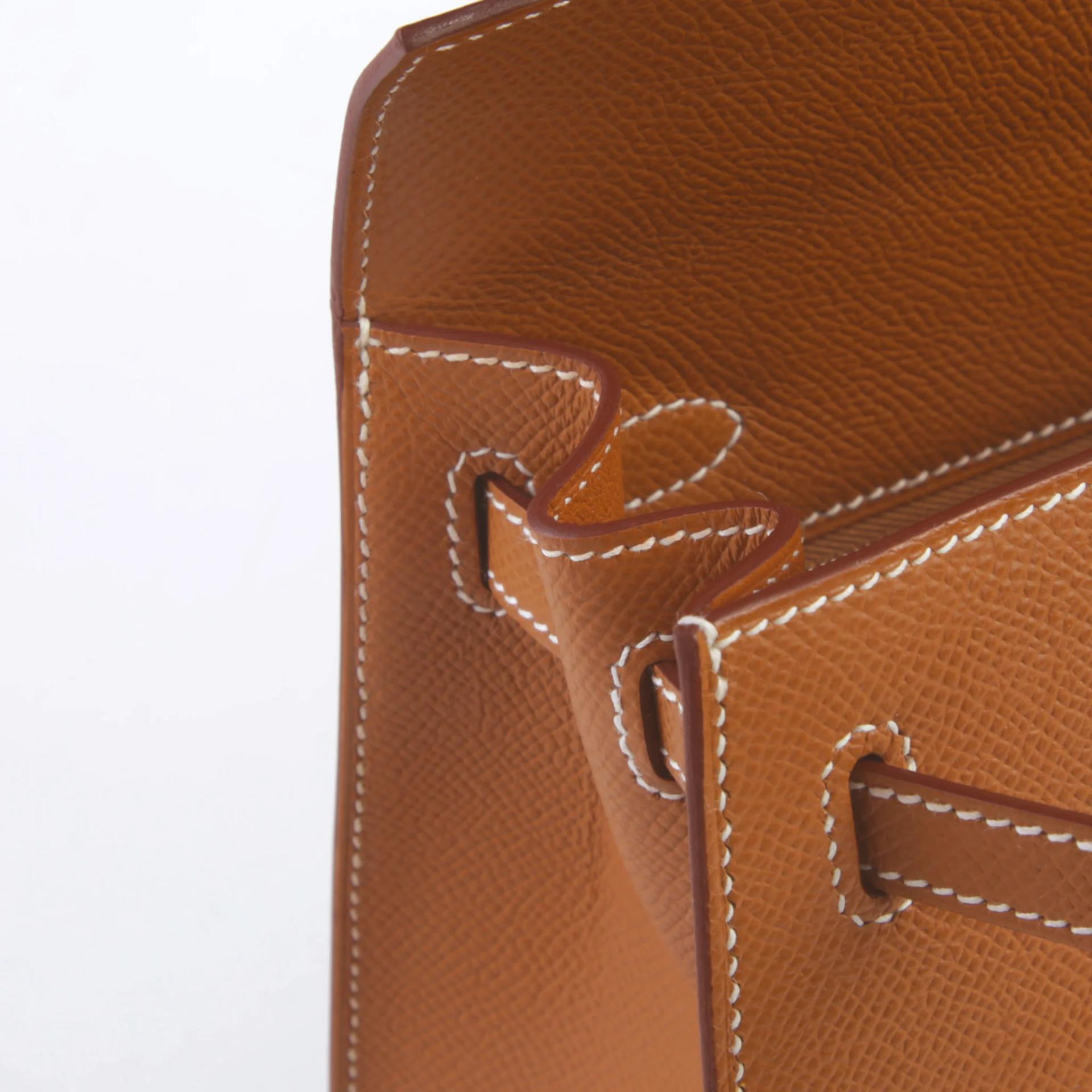 Brand New ( Rank N ) HERMÈS Kelly 25 Sellier Gold (37) Epsom Palladium hardware G (2026) - 12