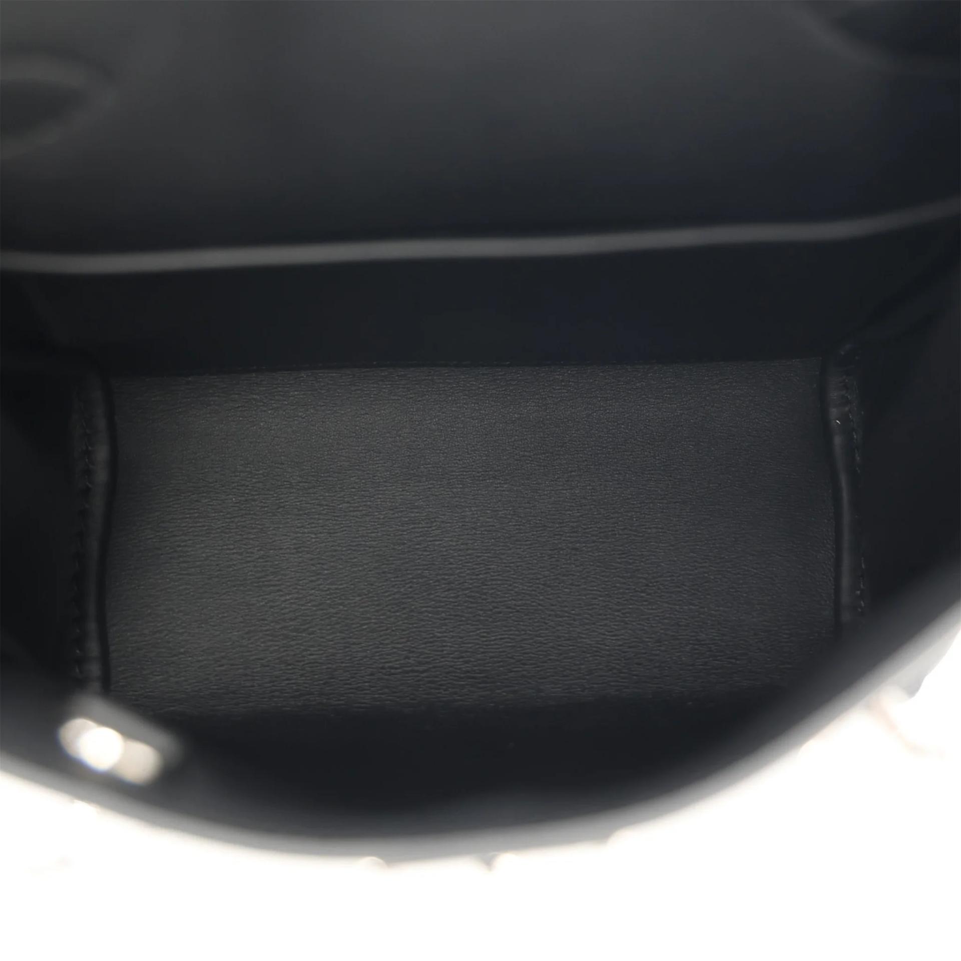 Unused ( Rank NS ) HERMÈS Hac a Dos PM Noir (89) Swift Toile Berline canvas Palladium hardware W (2024) - 13