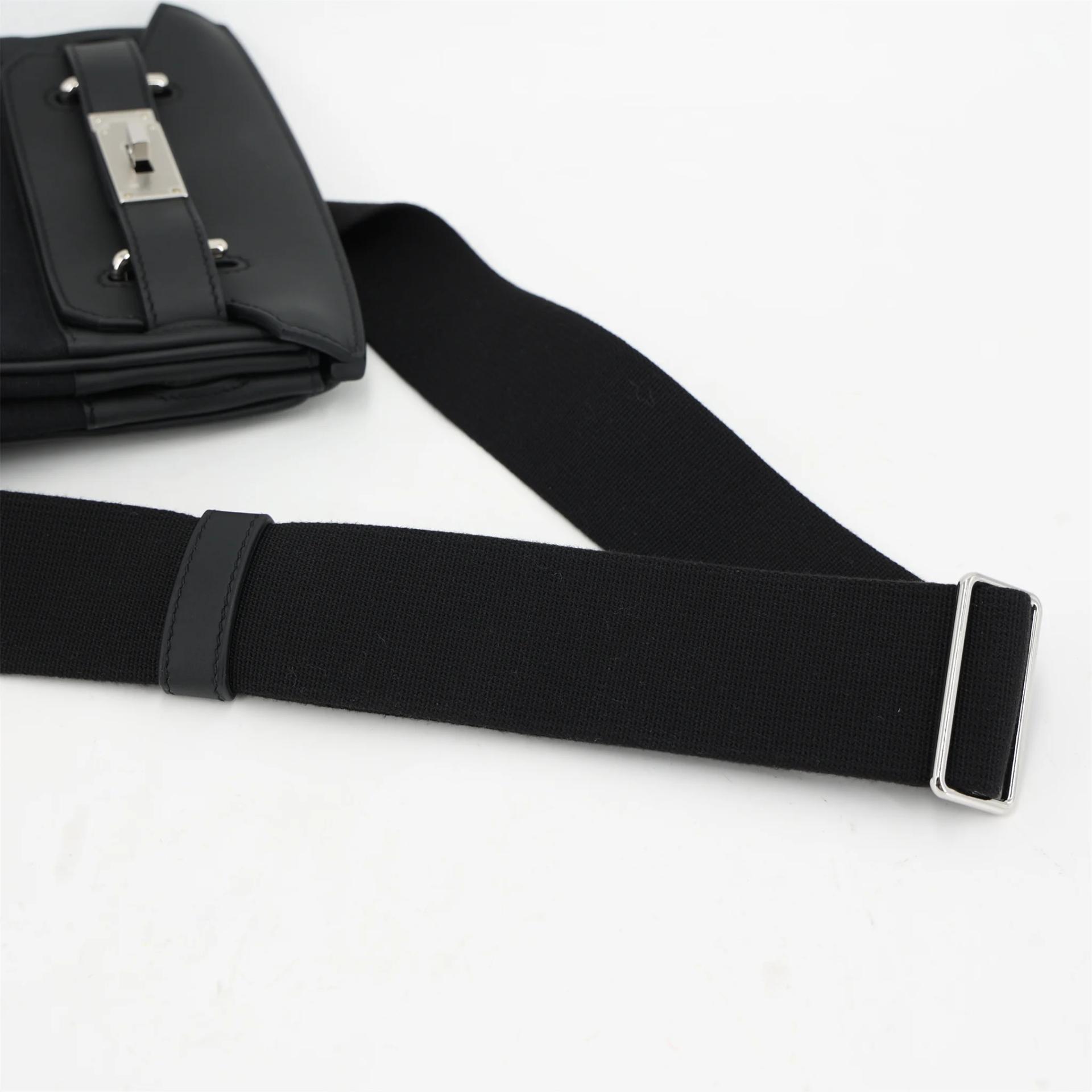 Unused ( Rank NS ) HERMÈS Hac a Dos PM Noir (89) Swift Toile Berline canvas Palladium hardware W (2024) - 3