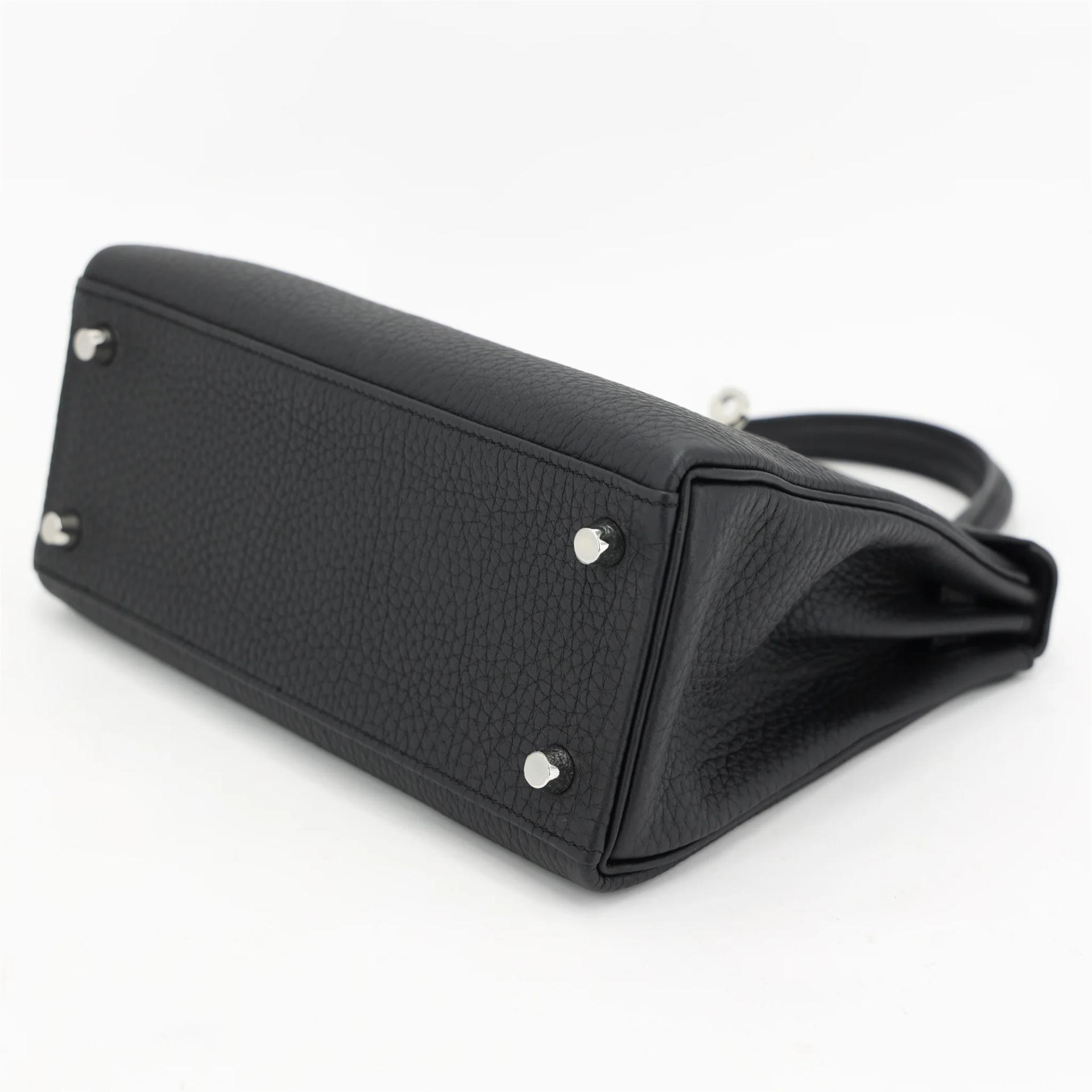Brand New ( Rank N ) HERMÈS Kelly 25 Noir (89) Togo Palladium hardware G (2026) - 5
