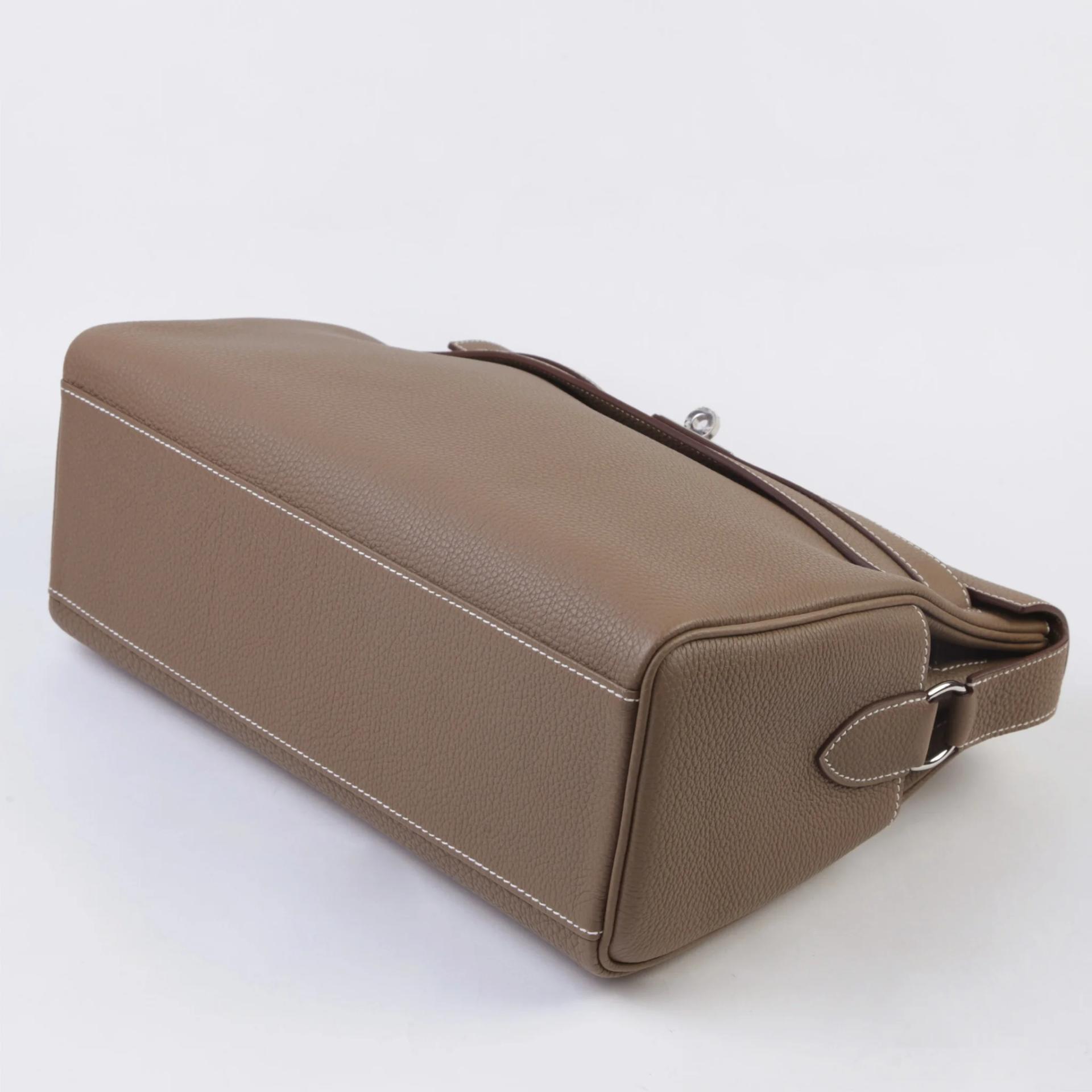 Excellent ( Rank SA ) HERMÈS Kelly Messenger GM Etoupe (18) Togo Palladium hardware W (2024) - 5