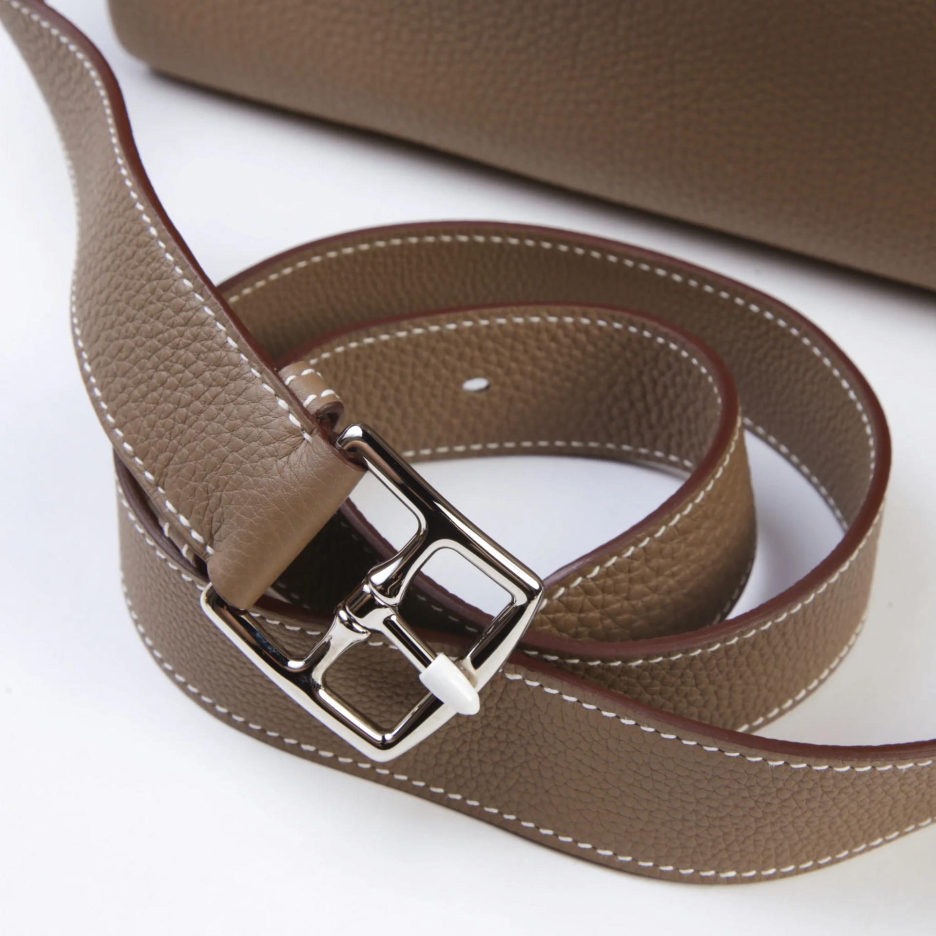 Excellent ( Rank SA ) HERMÈS Kelly Messenger GM Etoupe (18) Togo Palladium hardware W (2024) - 3