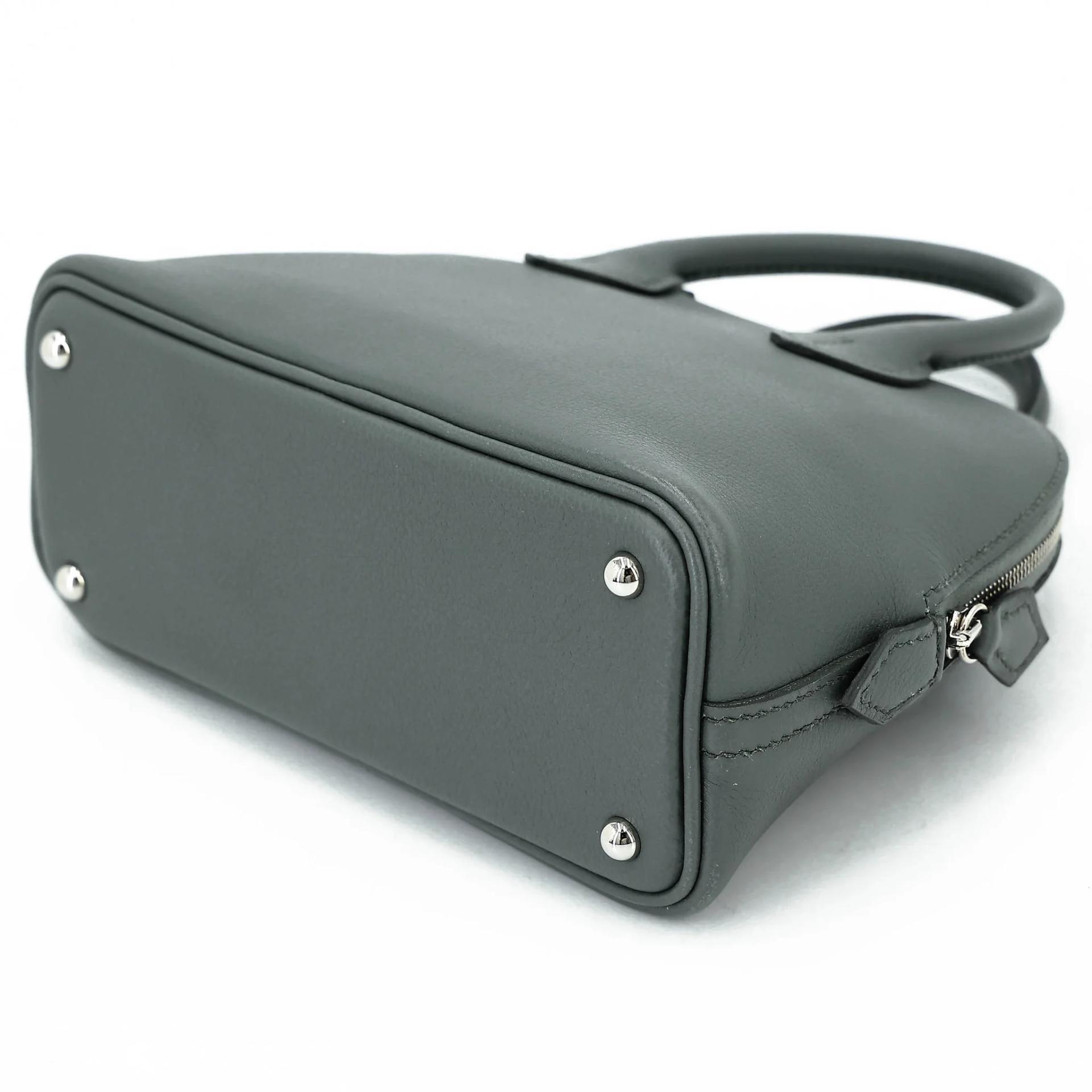 A美品 HERMÈS 愛馬仕 Mini Bolide 1923 63 杏仁綠 Vert Amande Evercolor皮 銀扣 K刻 2025年 - 6