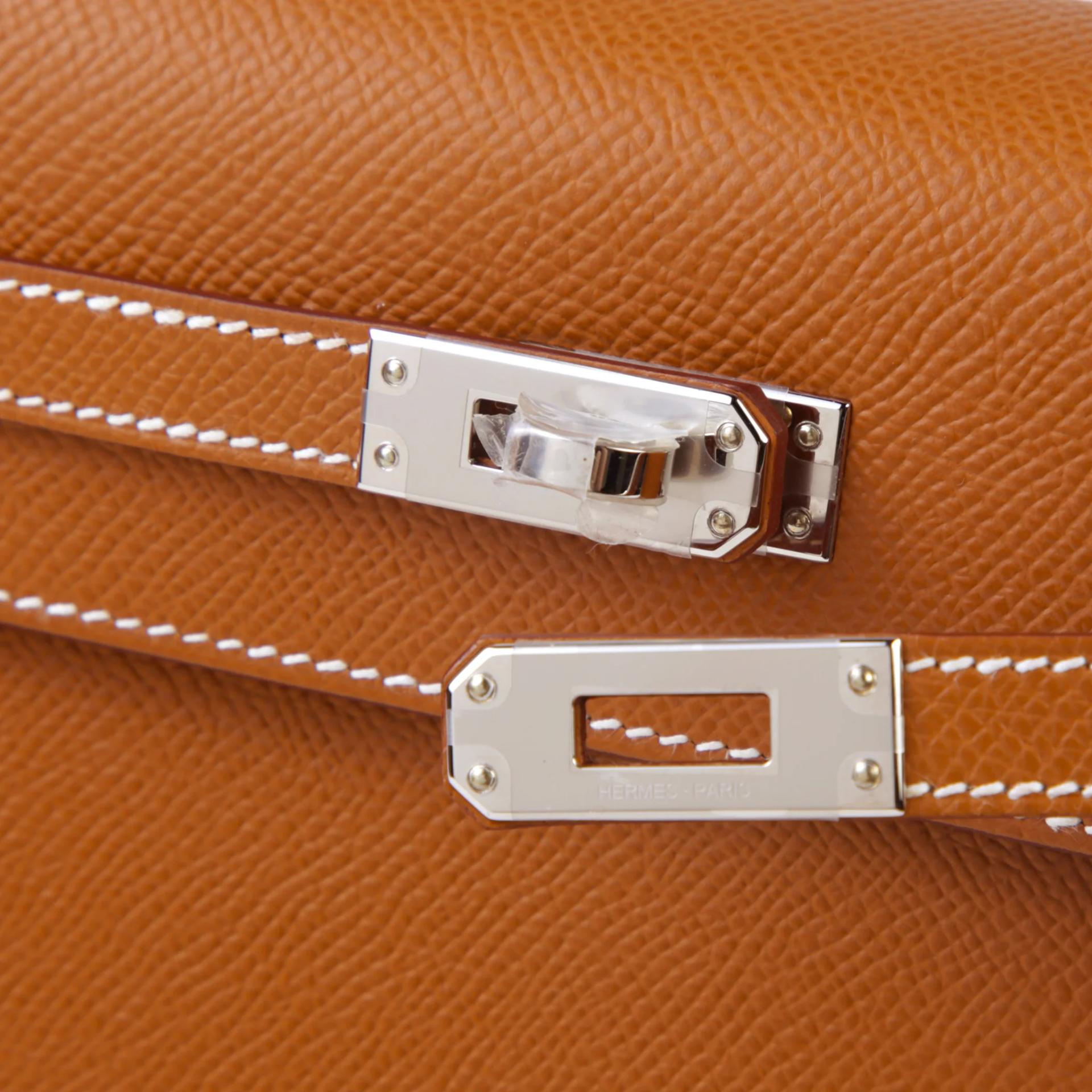Brand New ( Rank N ) HERMÈS Kelly 25 Sellier Gold (37) Epsom Palladium hardware G (2026) - 8