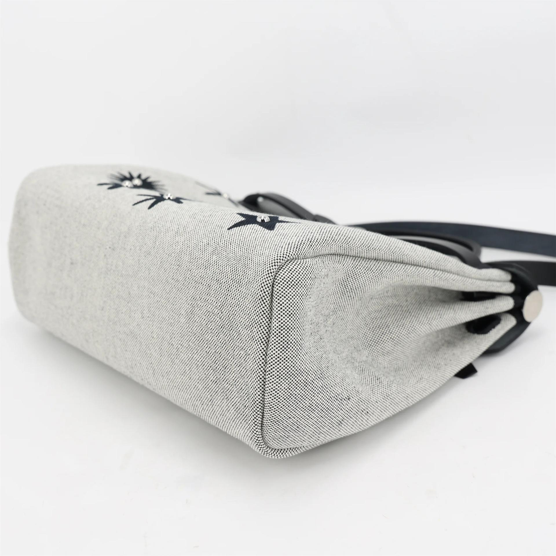 Unused ( Rank NS ) HERMÈS Limited Edition Herbag Zip 31 PM hobnailed Noir (89) Ecru Vache Hunter Toile H canvas Palladium hardware W (2024) - 6