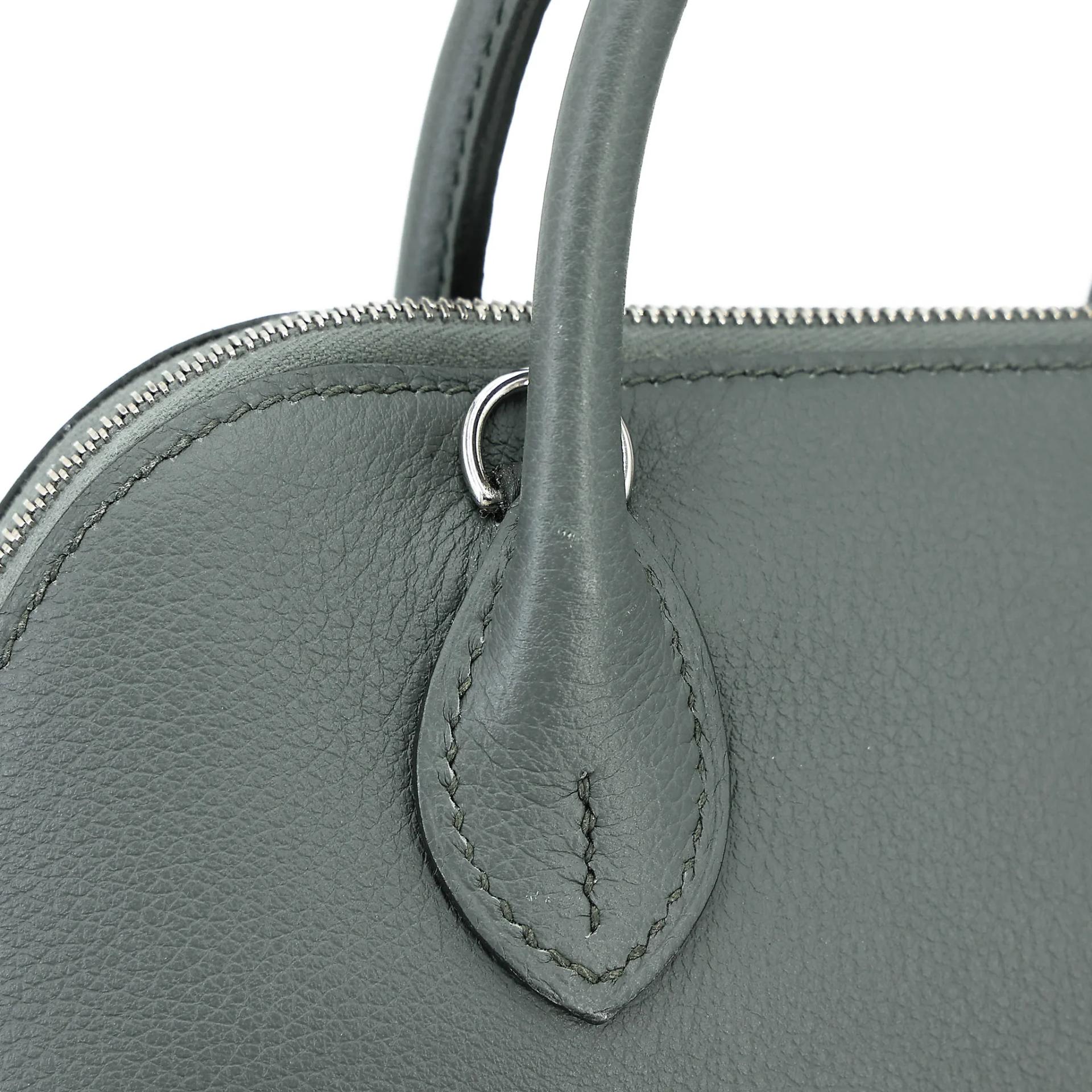 A美品 HERMÈS 愛馬仕 Mini Bolide 1923 63 杏仁綠 Vert Amande Evercolor皮 銀扣 K刻 2025年 - 22