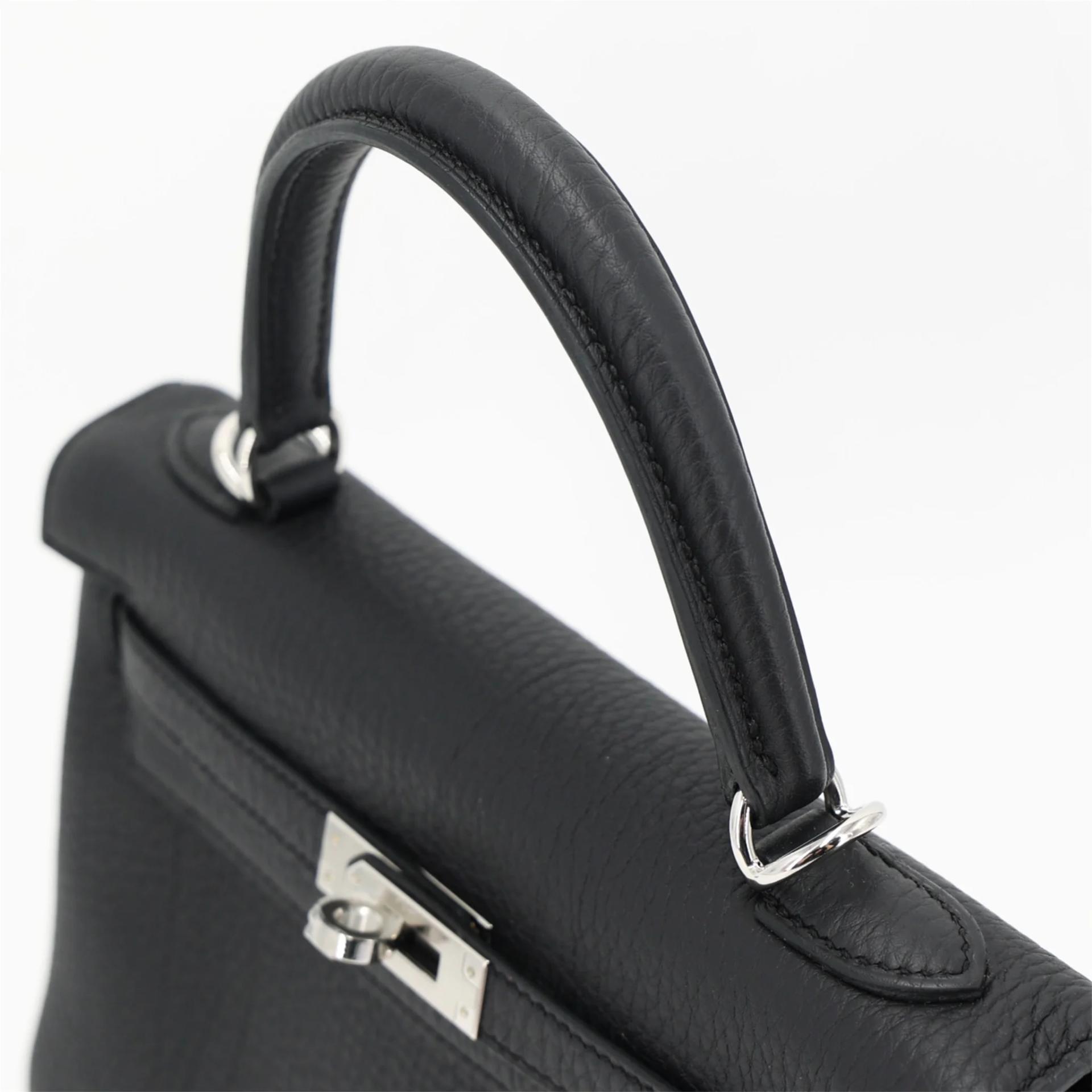 Brand New ( Rank N ) HERMÈS Kelly 25 Noir (89) Togo Palladium hardware G (2026) - 3