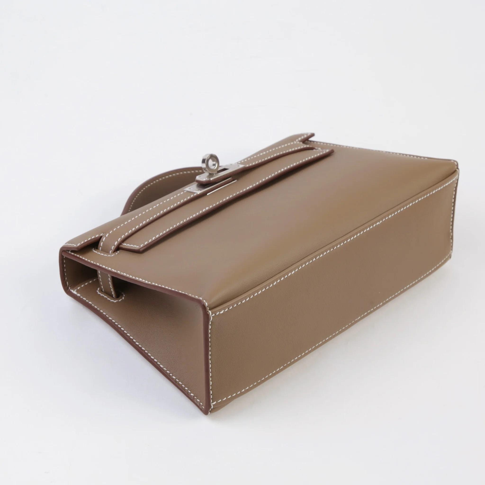 ランク N 新品 HERMÈS エルメス ポシェットケリー エトゥープ (18) スイフト シルバー金具 G刻印 (2026) - 4