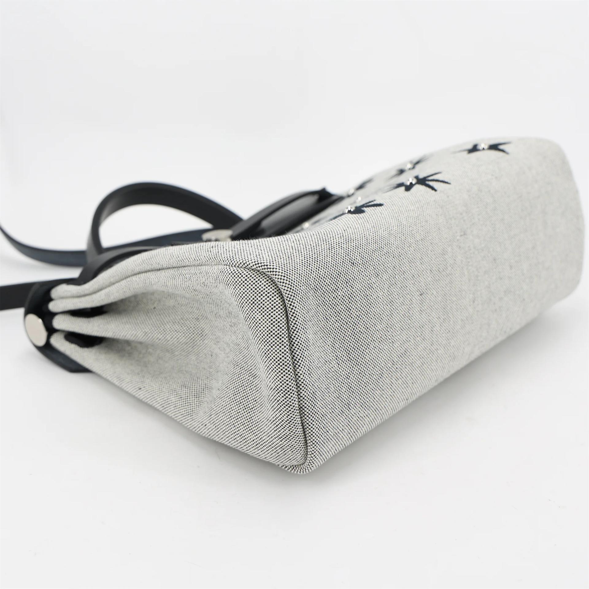 Unused ( Rank NS ) HERMÈS Limited Edition Herbag Zip 31 PM hobnailed Noir (89) Ecru Vache Hunter Toile H canvas Palladium hardware W (2024) - 5