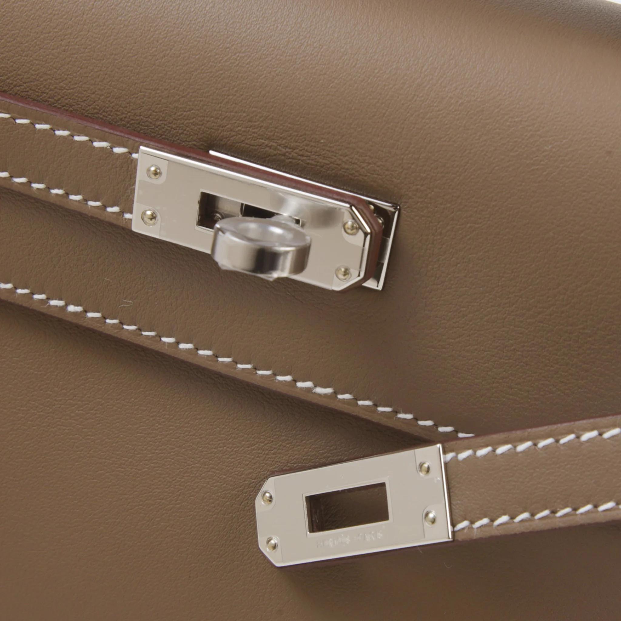 ランク N 新品 HERMÈS エルメス ポシェットケリー エトゥープ (18) スイフト シルバー金具 G刻印 (2026) - 8