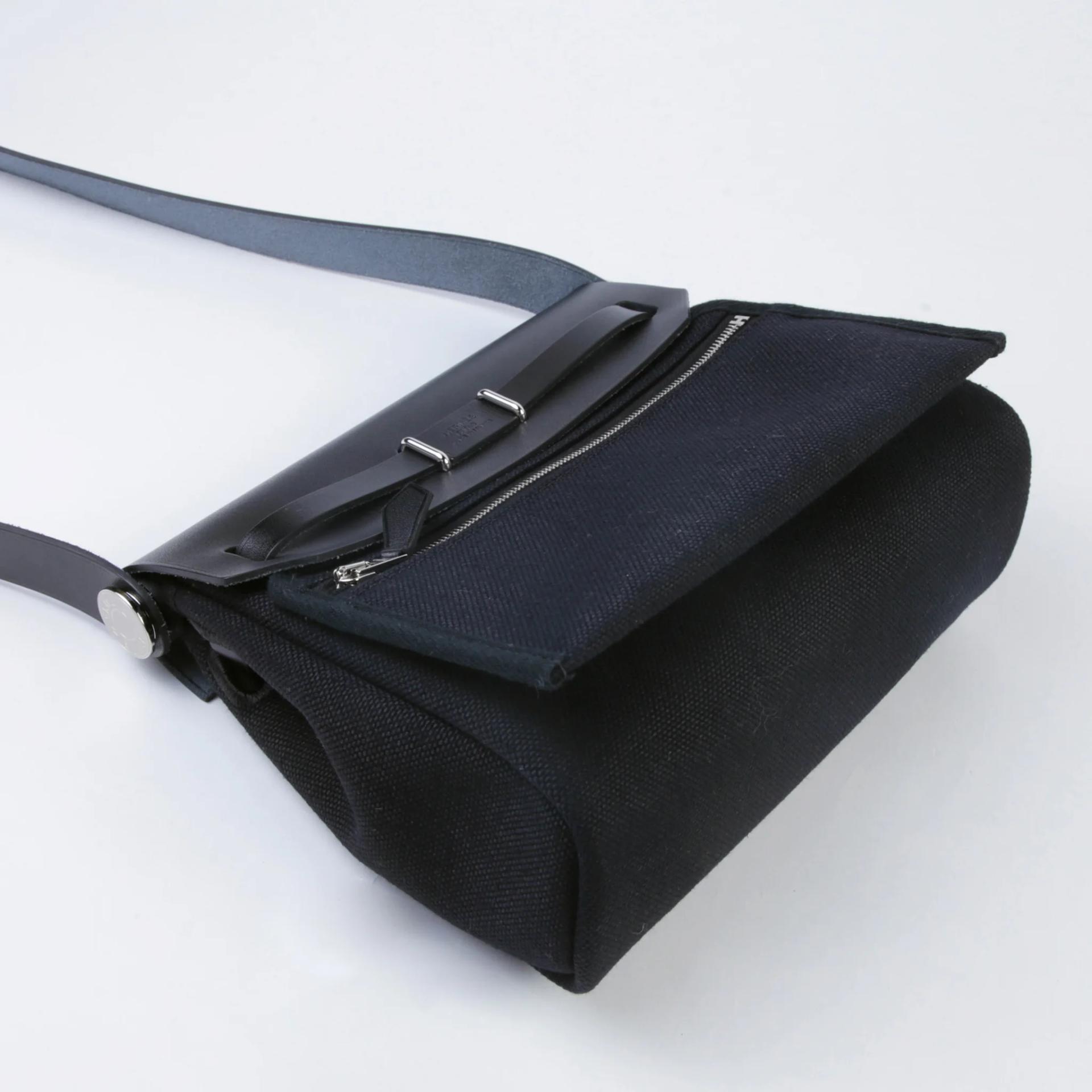 Brand New ( Rank N ) HERMÈS Herbag Zip Mini 20 Noir (89) Canvas Palladium hardware G (2026) - 6