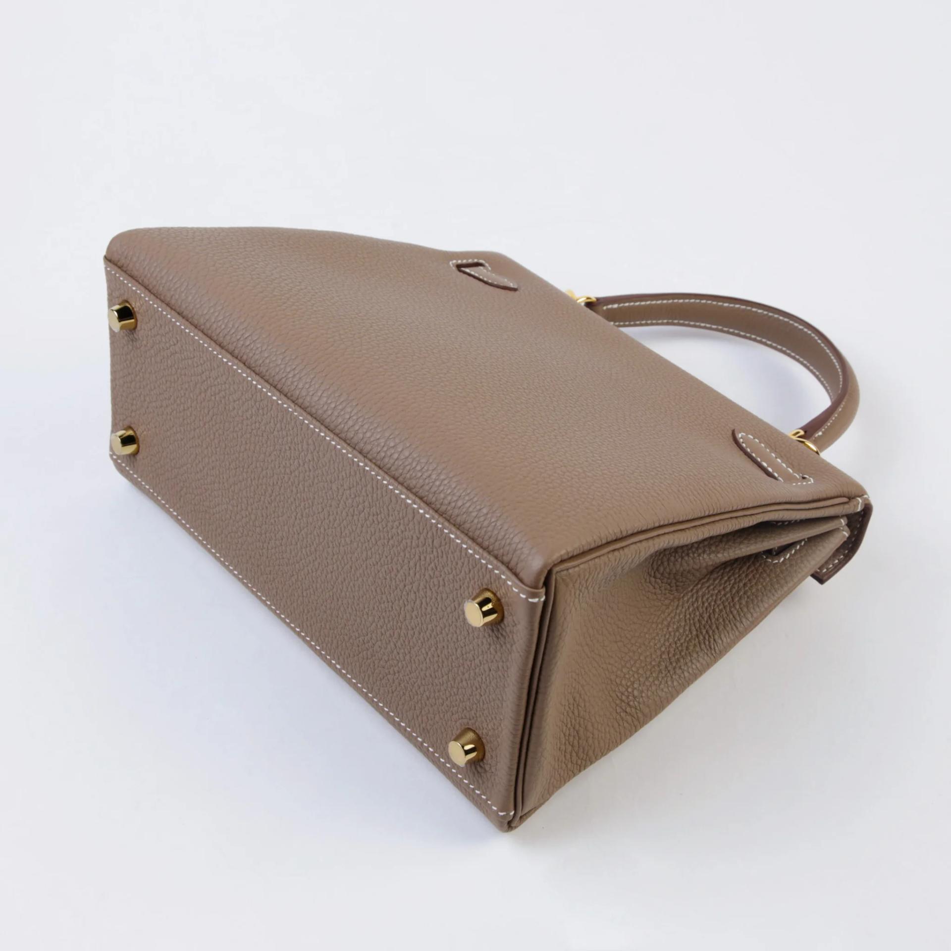 Brand New ( Rank N ) HERMÈS Kelly 25 Etoupe (18) Togo Gold hardware G (2026) - 7