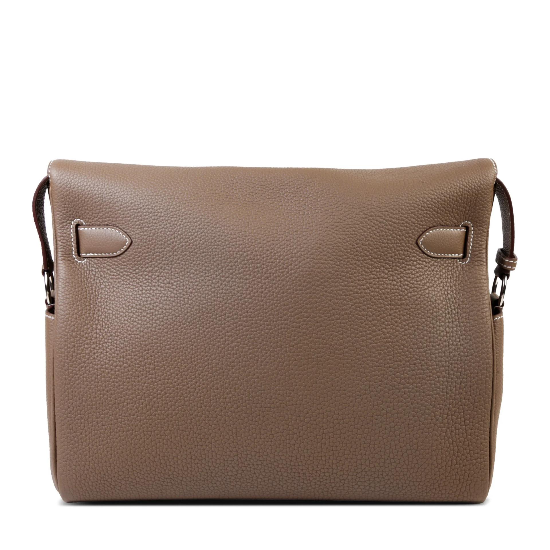 Excellent ( Rank SA ) HERMÈS Kelly Messenger GM Etoupe (18) Togo Palladium hardware W (2024) - 2