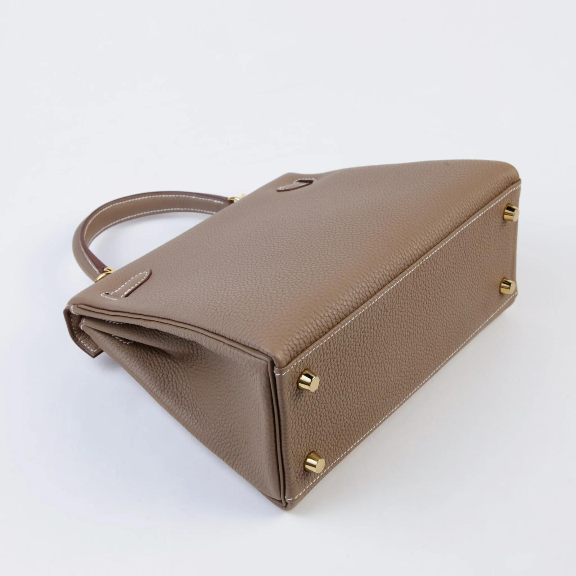 Brand New ( Rank N ) HERMÈS Kelly 25 Etoupe (18) Togo Gold hardware G (2026) - 6