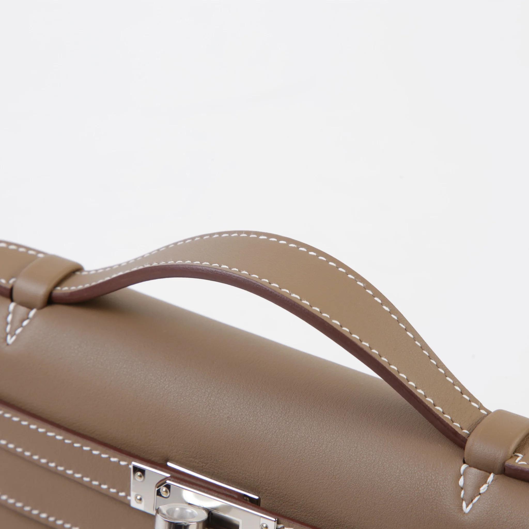 ランク N 新品 HERMÈS エルメス ポシェットケリー エトゥープ (18) スイフト シルバー金具 G刻印 (2026) - 3
