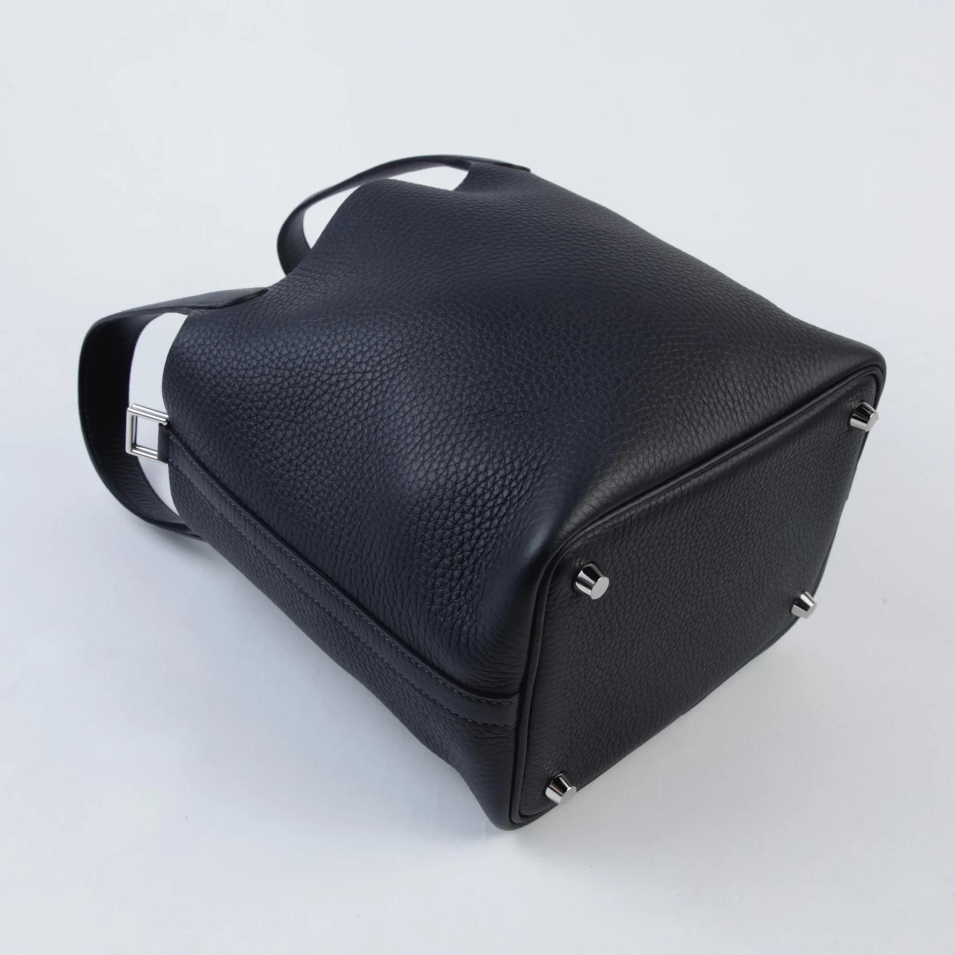 Brand New ( Rank N ) HERMÈS Picotin Lock PM Caban (3Y) Clemence Palladium hardware K (2025) - 6