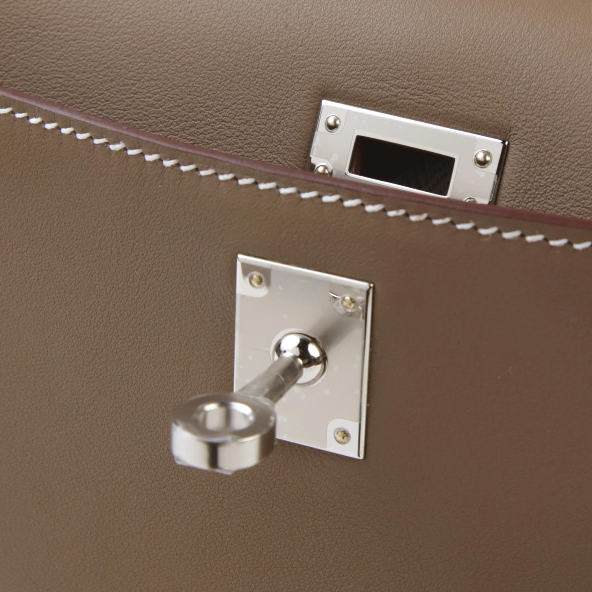 ランク N 新品 HERMÈS エルメス ポシェットケリー エトゥープ (18) スイフト シルバー金具 G刻印 (2026) - 9